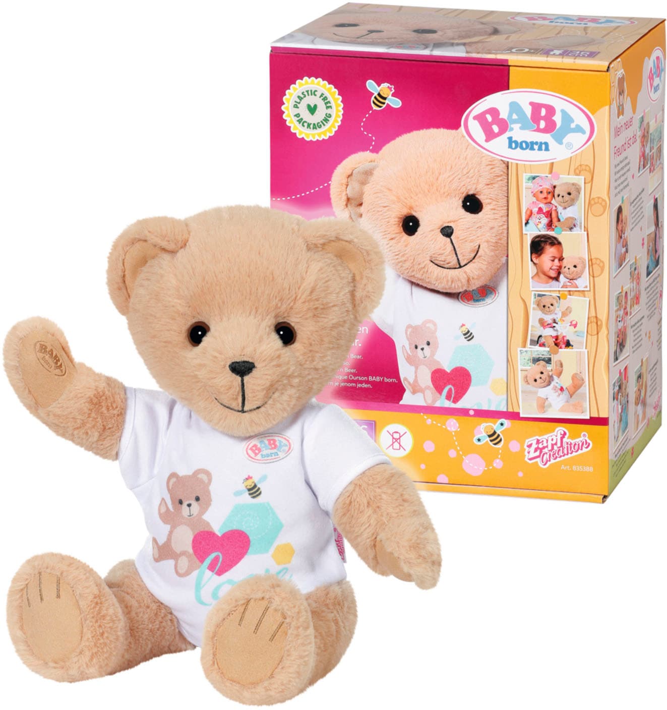 Kuscheltier »Teddy Bär, weiß«, inklusive Strampler - Teddybär