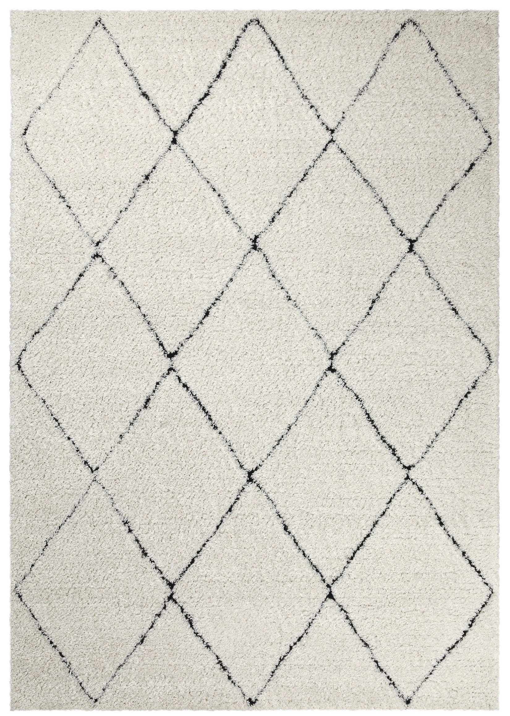 my home Hochflor-Teppich »Aveline, auch als Läufer erhältlich«, rechteckig, 35 mm Höhe, Langflor, Shaggy im Berber Stil, geometrisch, Raute, Wohnzimmer