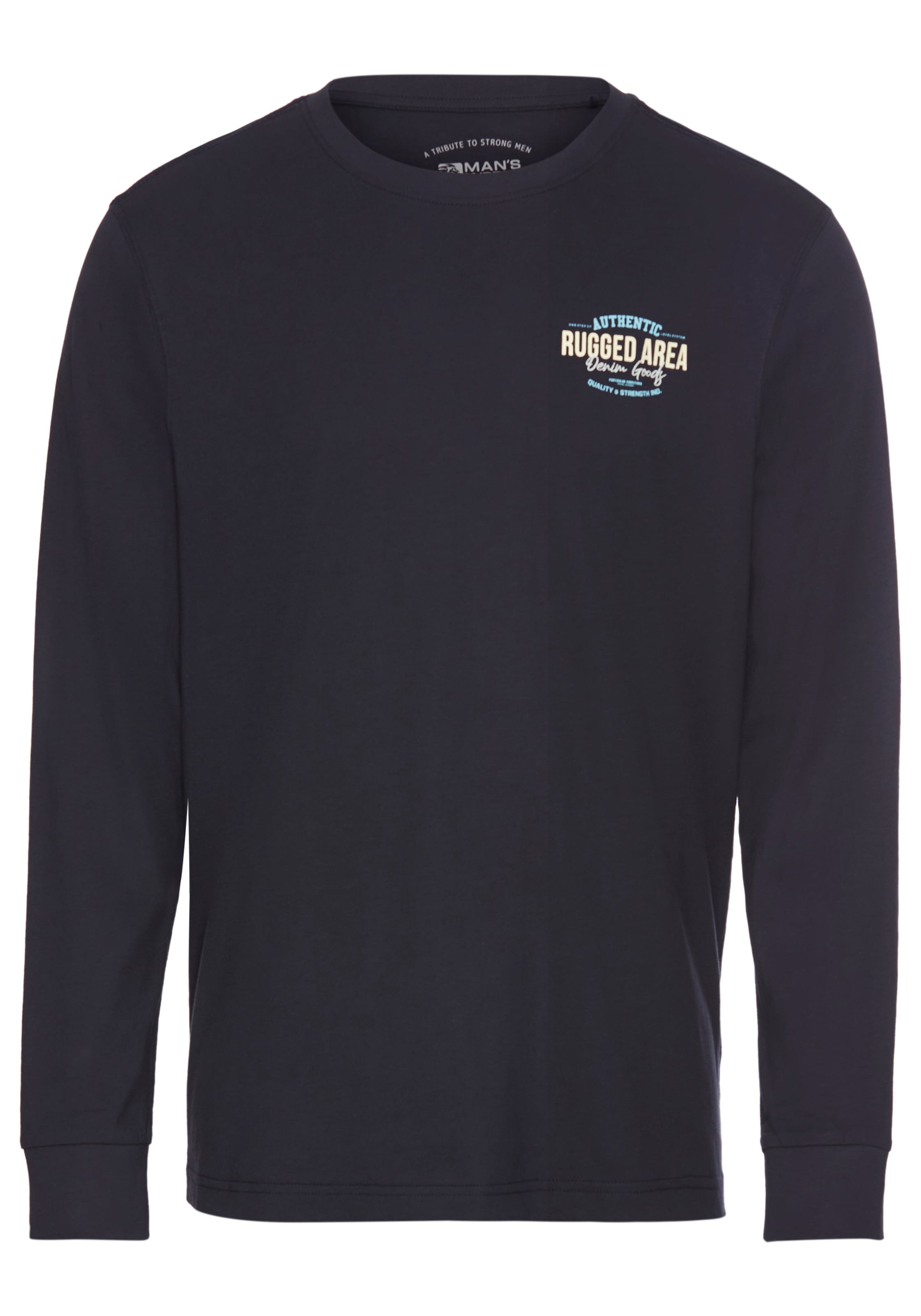 Man's World Langarmshirt, kleiner Brustprint