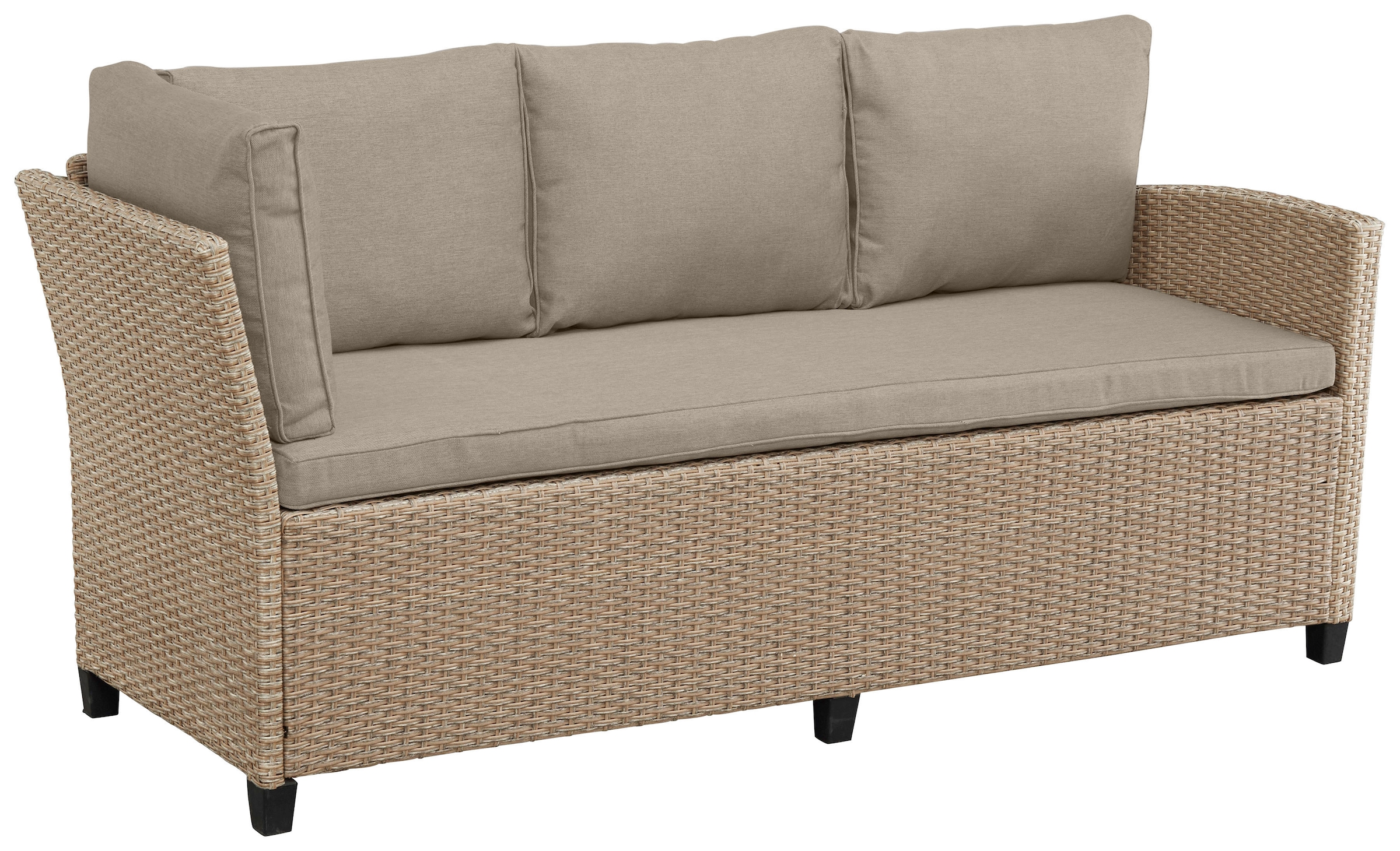 KONIFERA Gartenlounge-Set »Rotterdam«, (Set, 20 tlg., 3x 3er Sofa, 2x Hocker, 1x Tisch 120x82x67cm, inkl. Auflagen), Polyrattan, Stahl, Tischplatte aus Nonwood, Unser Dauertiefpreis