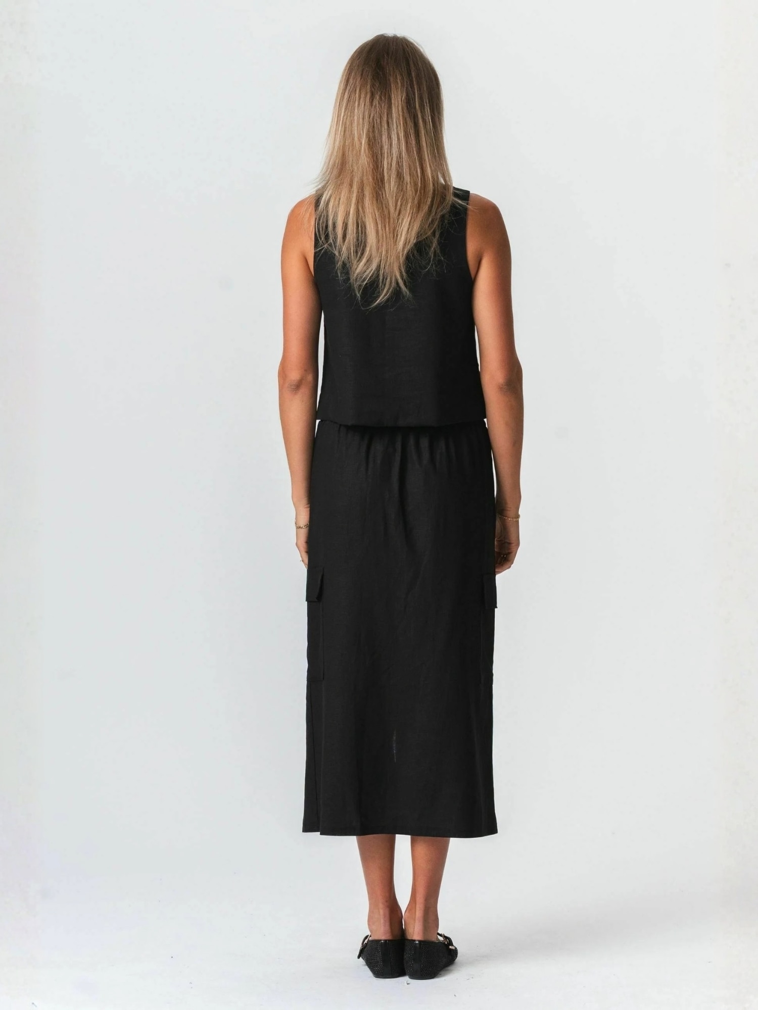 TeeShoppen Midirock »TEESHOPPEN Skirt Hør«