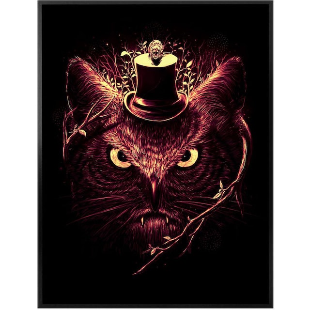 Tiere, bestellen Bild, (1 Magie«, Eule »Nicebleed Wandbild, Wandposter Poster, St.), Wall-Art BAUR Poster Meowl | Katze