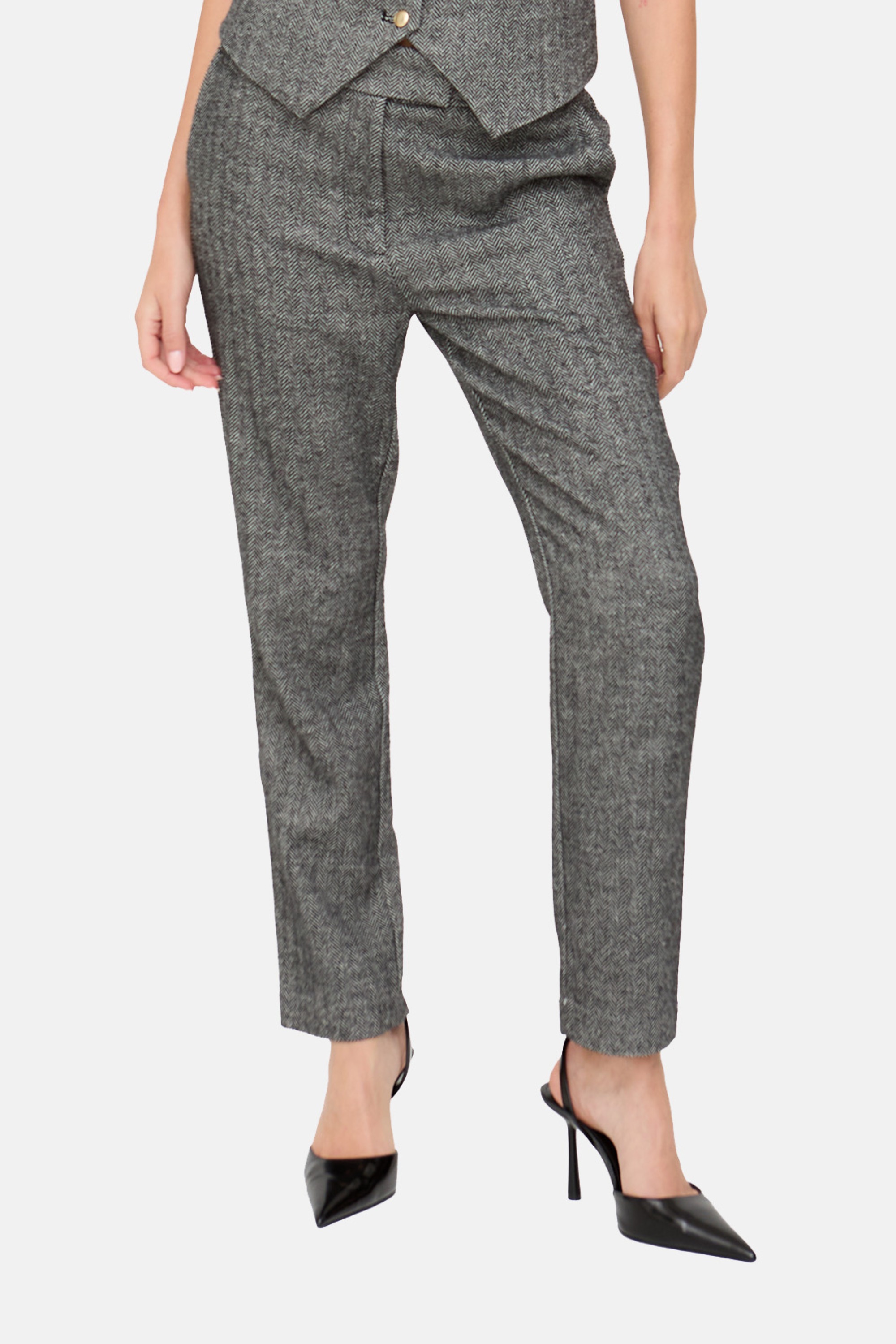 Lily and Lionel Jerseyhose "Pandora Tapered Herringbone Print Trouser Damen günstig online kaufen