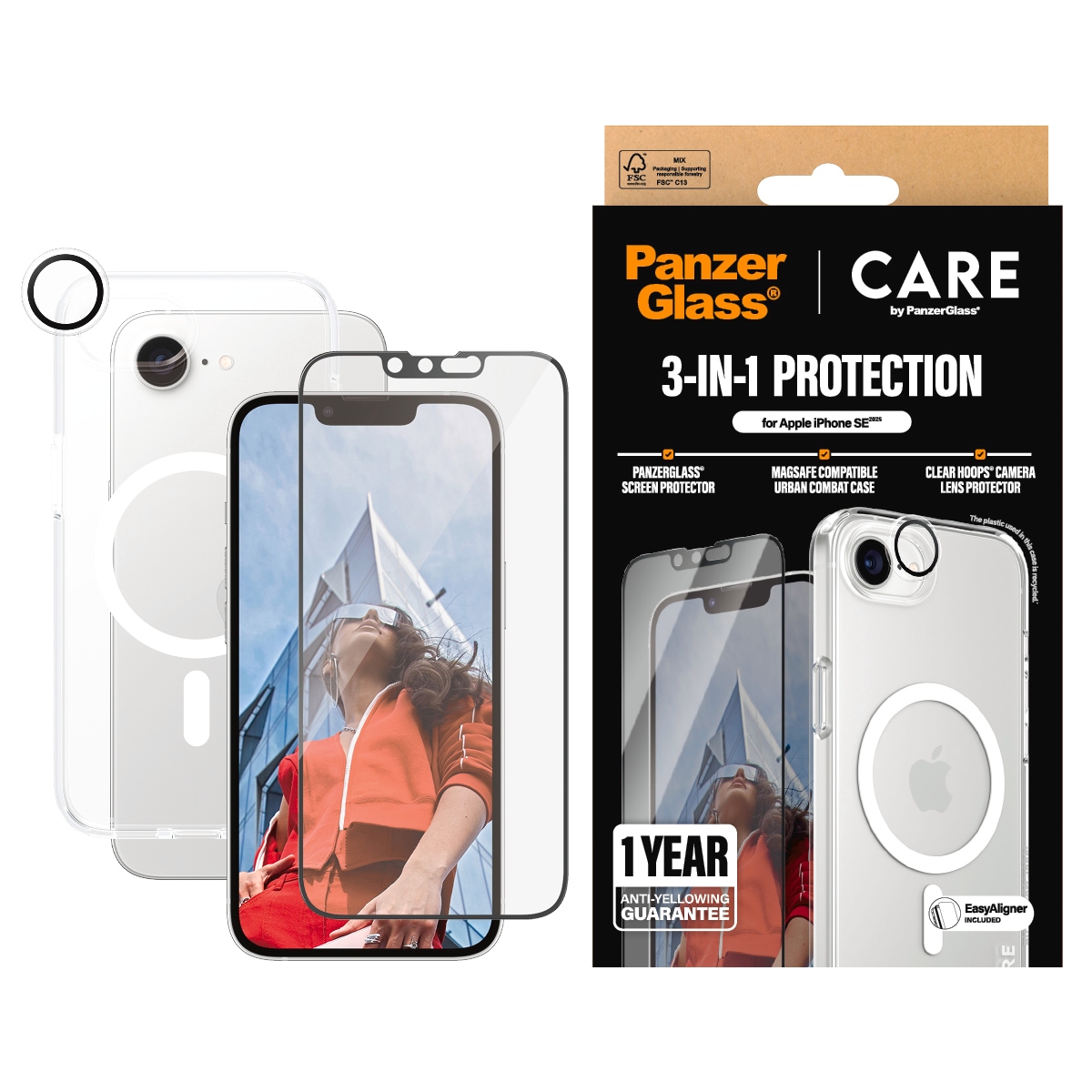 CARE by PanzerGlass Handyhülle »Flagship 3-in-1 Set«, Backcover, Schutzhülle, Handyschutzhülle, Case,...