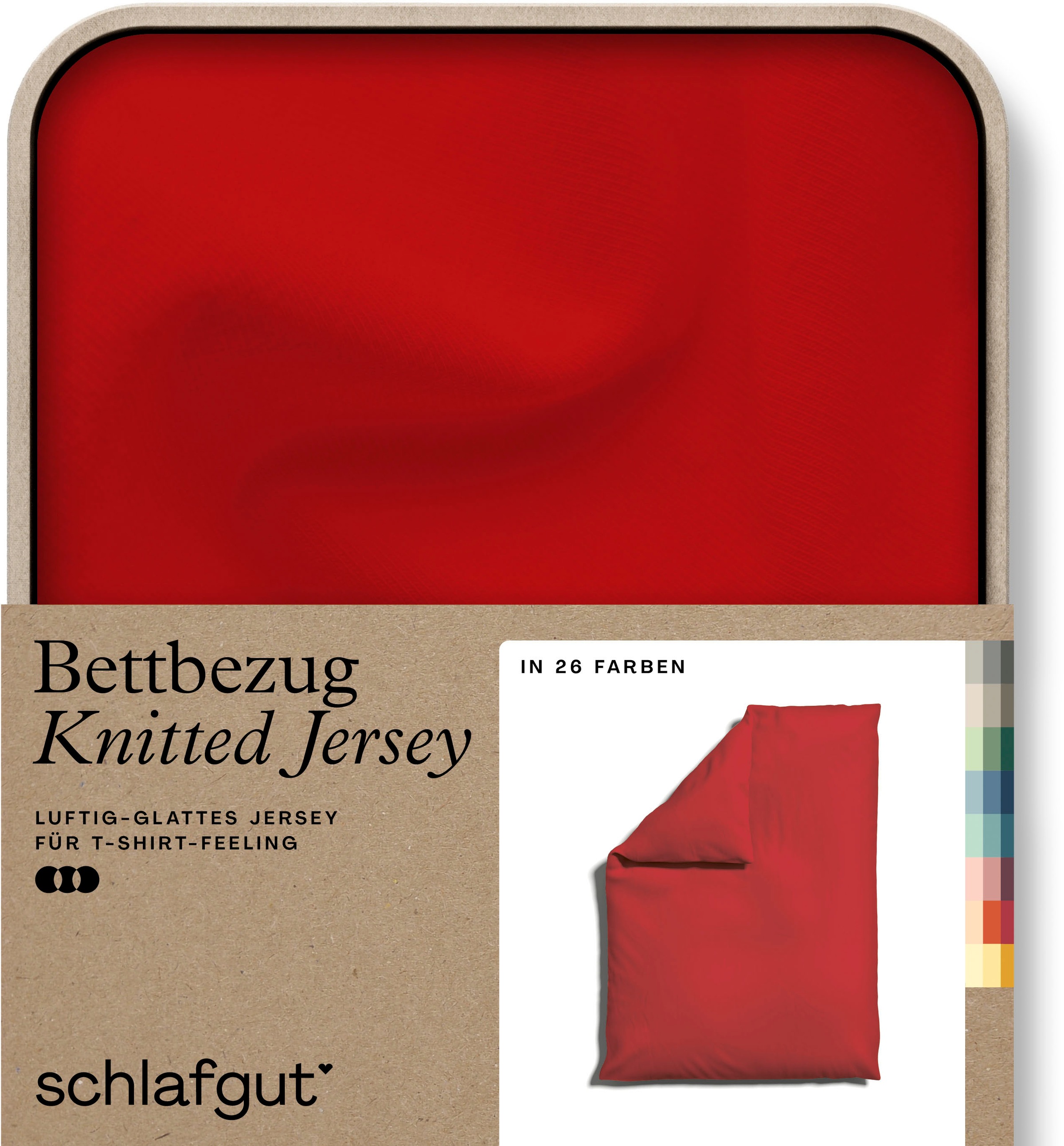 Schlafgut Bettbezug »Knitted Jersey uni, aus Bio-Baumwolle mit Elasthan, Reißverschluss«, (1 St.), bügelfrei, Mix & Match Bettwäsche: passender Kissenbezug erhältlich