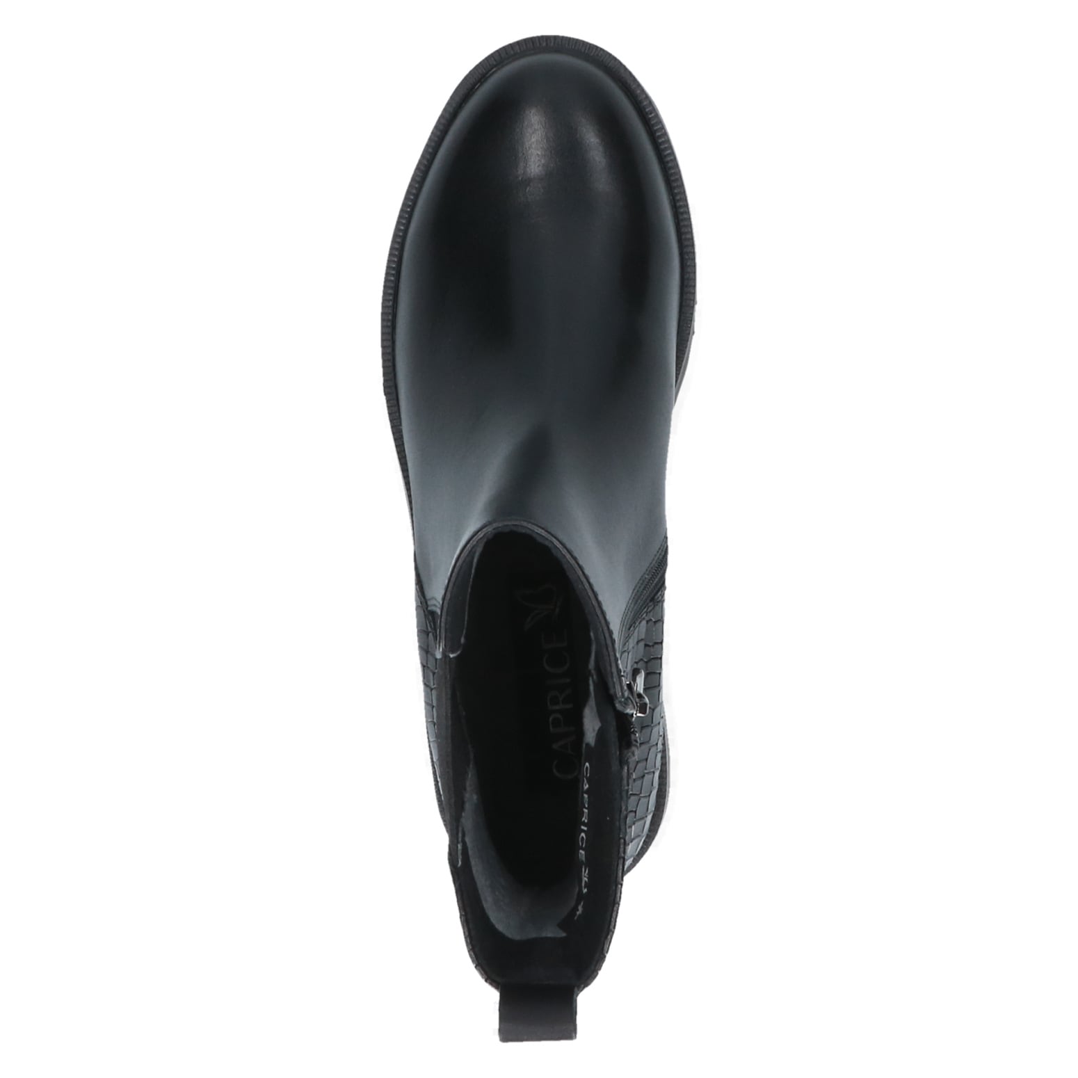 Caprice Chelseaboots, Blockabsatz, Stiefelette mit Reptilienprägung