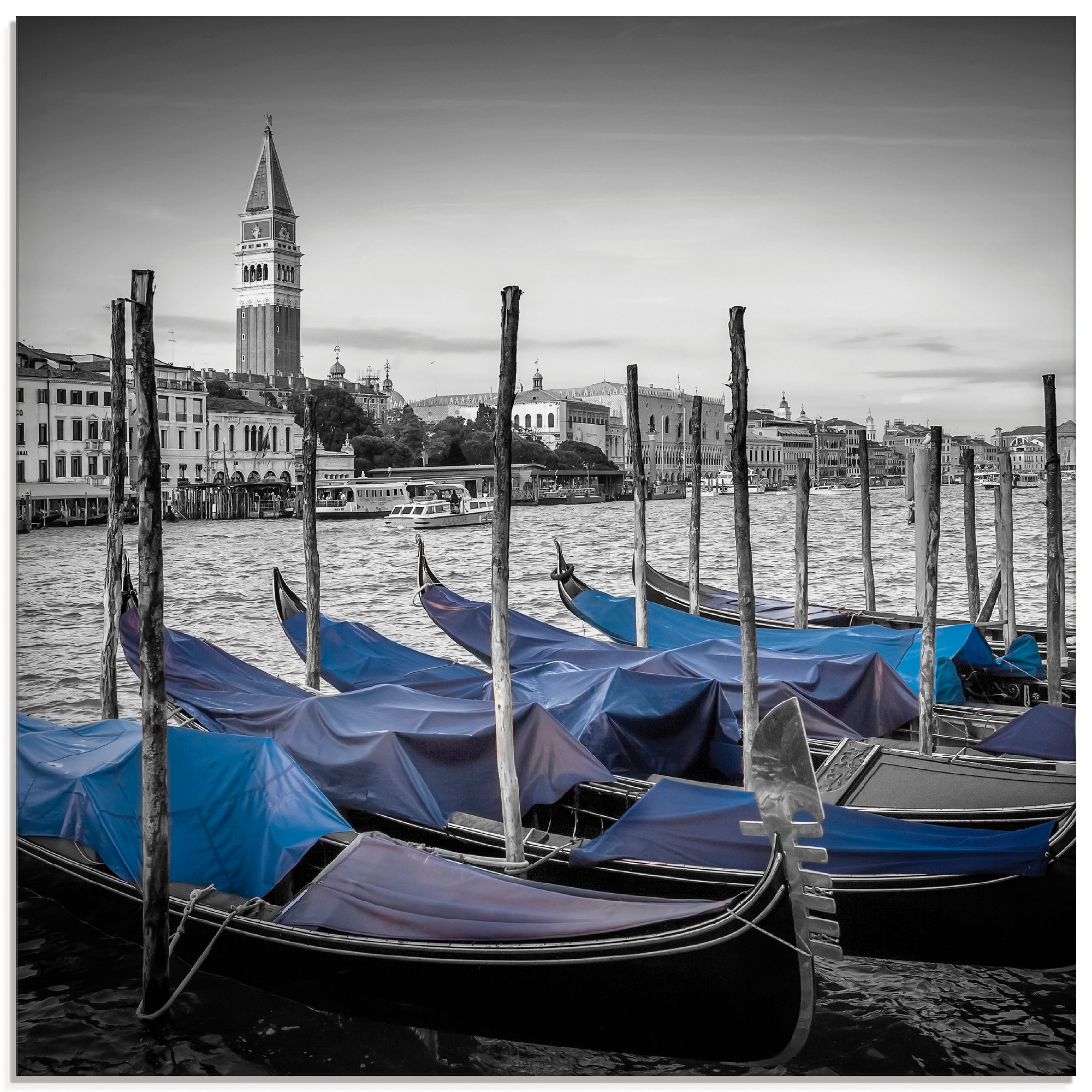 Artland Glasbild "Venedig Canal Grande & Markusturm I", Boote & Schiffe, (1 St.), in verschiedenen Größen