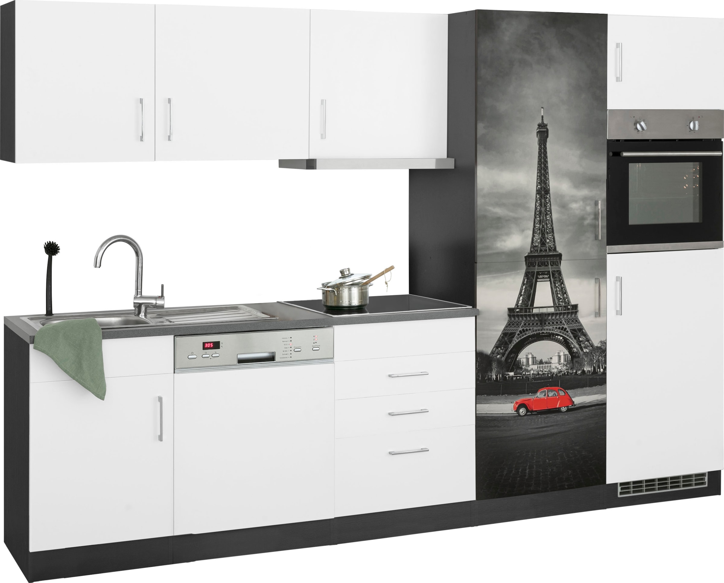 HELD MÖBEL Küchenzeile »Paris«, mit wahlweise cm, Induktionskochfeld | E-Geräten, BAUR mit 290 kaufen Breite
