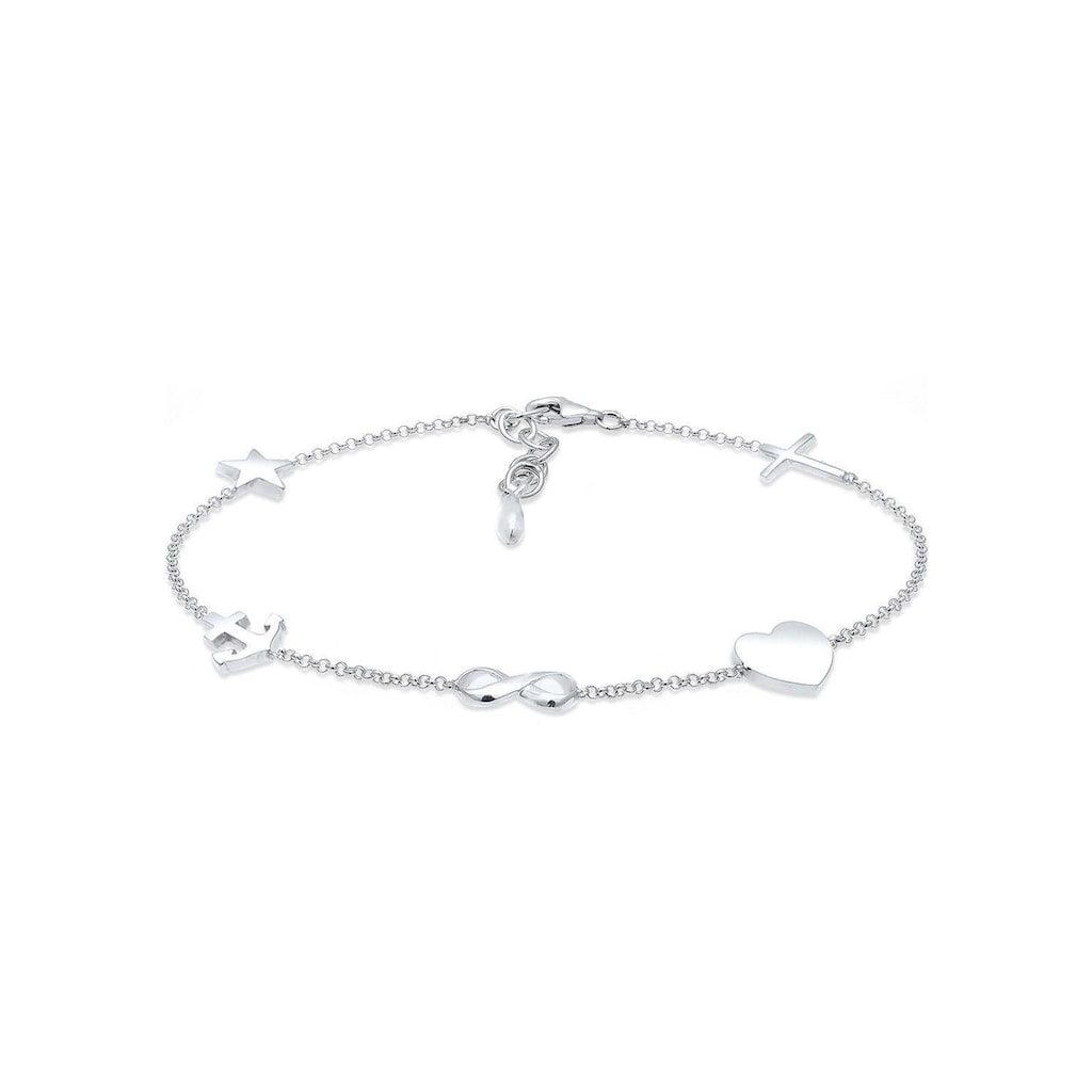 Elli Armband »Kreuz Herz Infinity-Unendlichkeitsschleife Anker Stern, 0201951617«