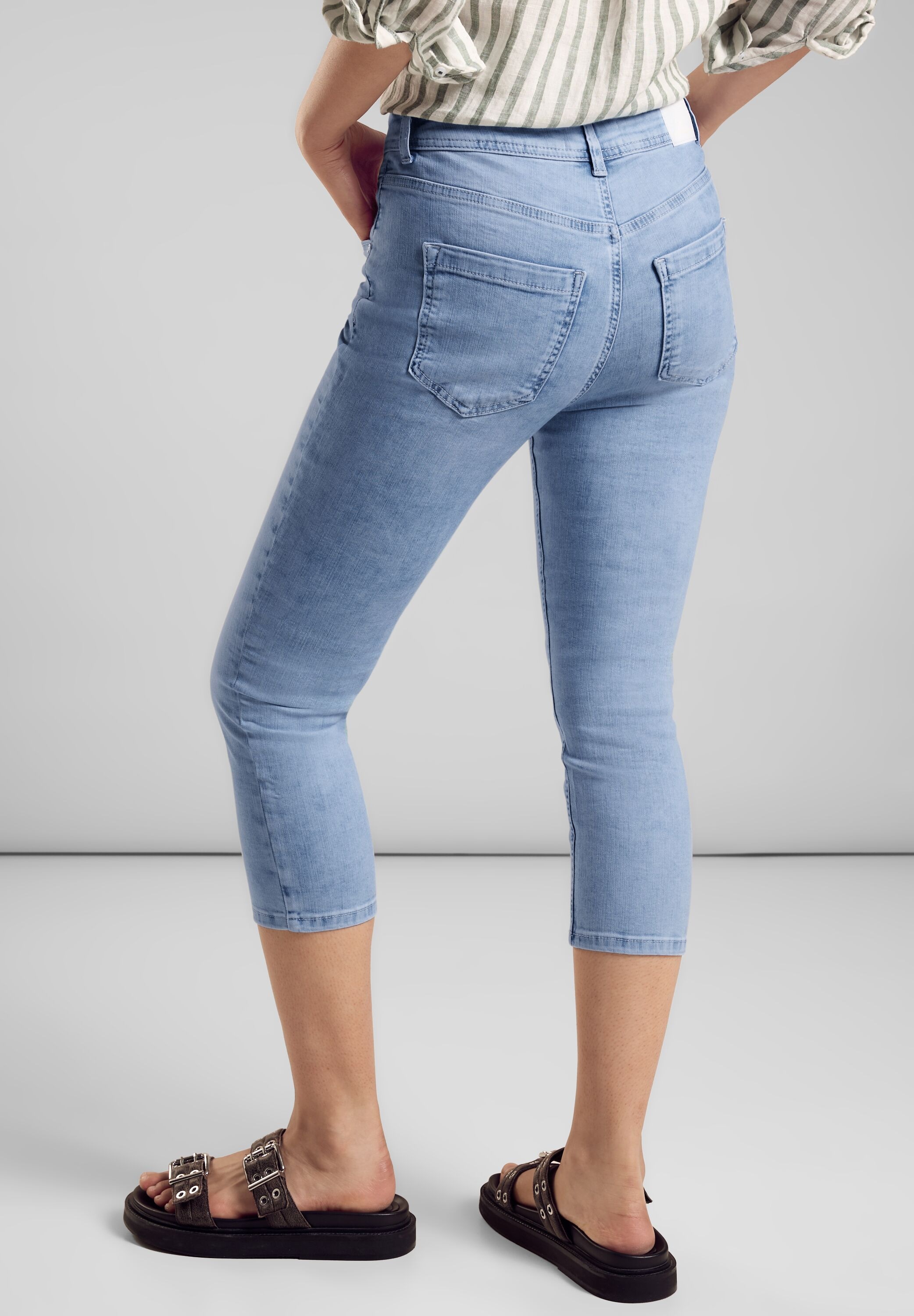 3/4-Jeans, softer Materialmix