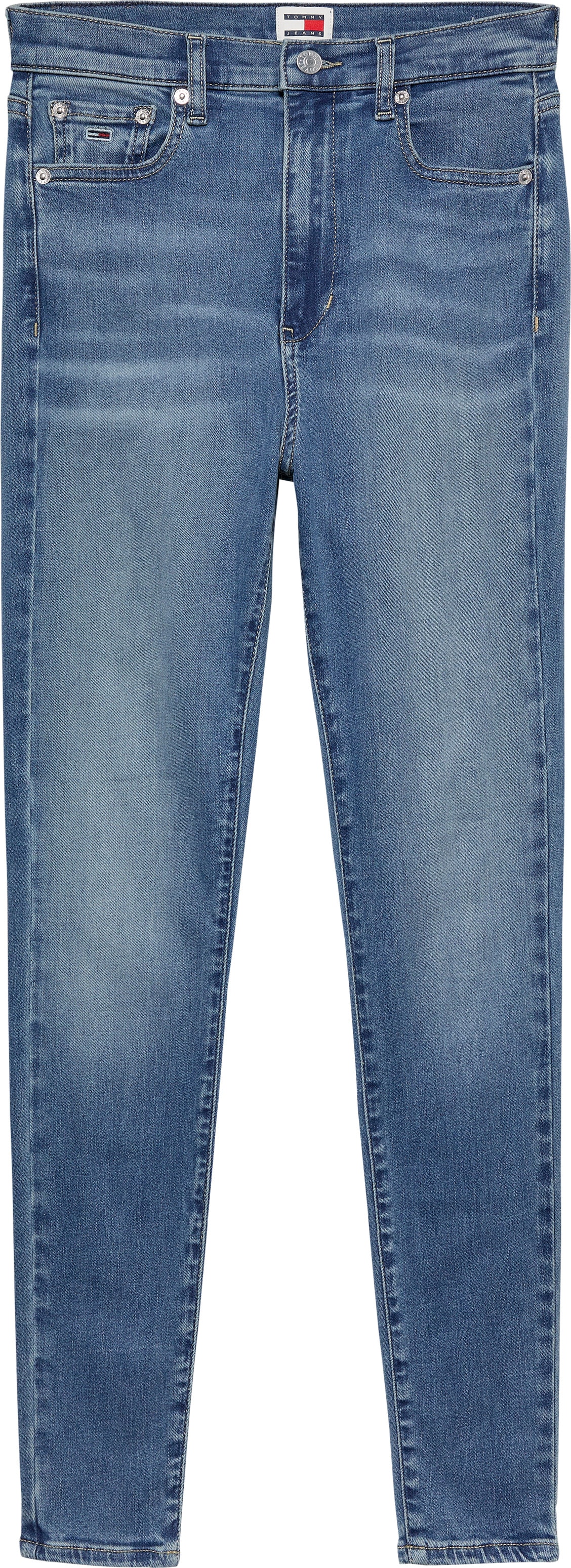 Tommy Jeans Skinny-fit-Jeans "SYLVIA HGH SKN ANK CH0238", mit Logostickereien und Nieten