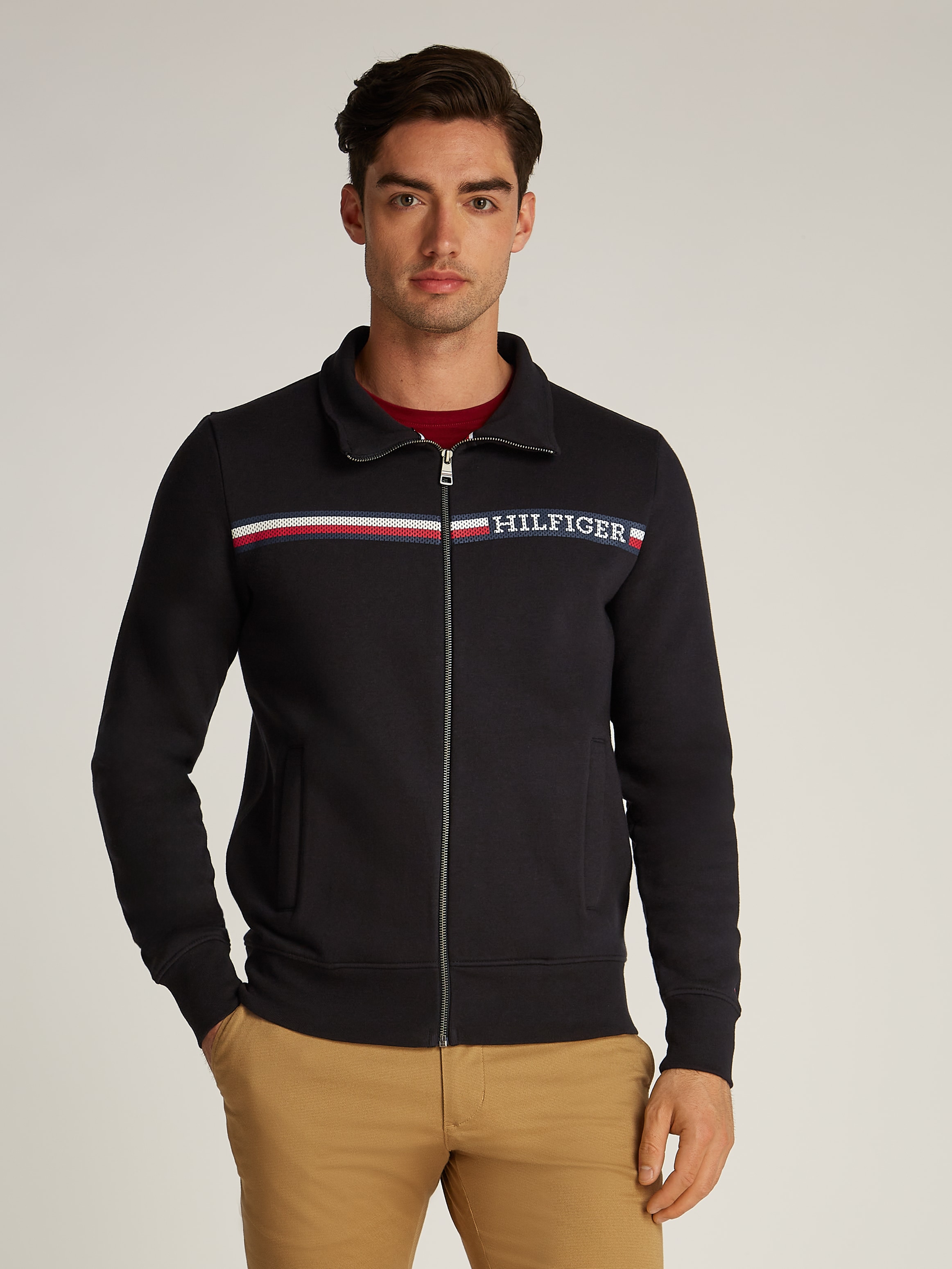 TOMMY HILFIGER Bliuzonas »CHEST dryžuotas ZIP THROUGH...