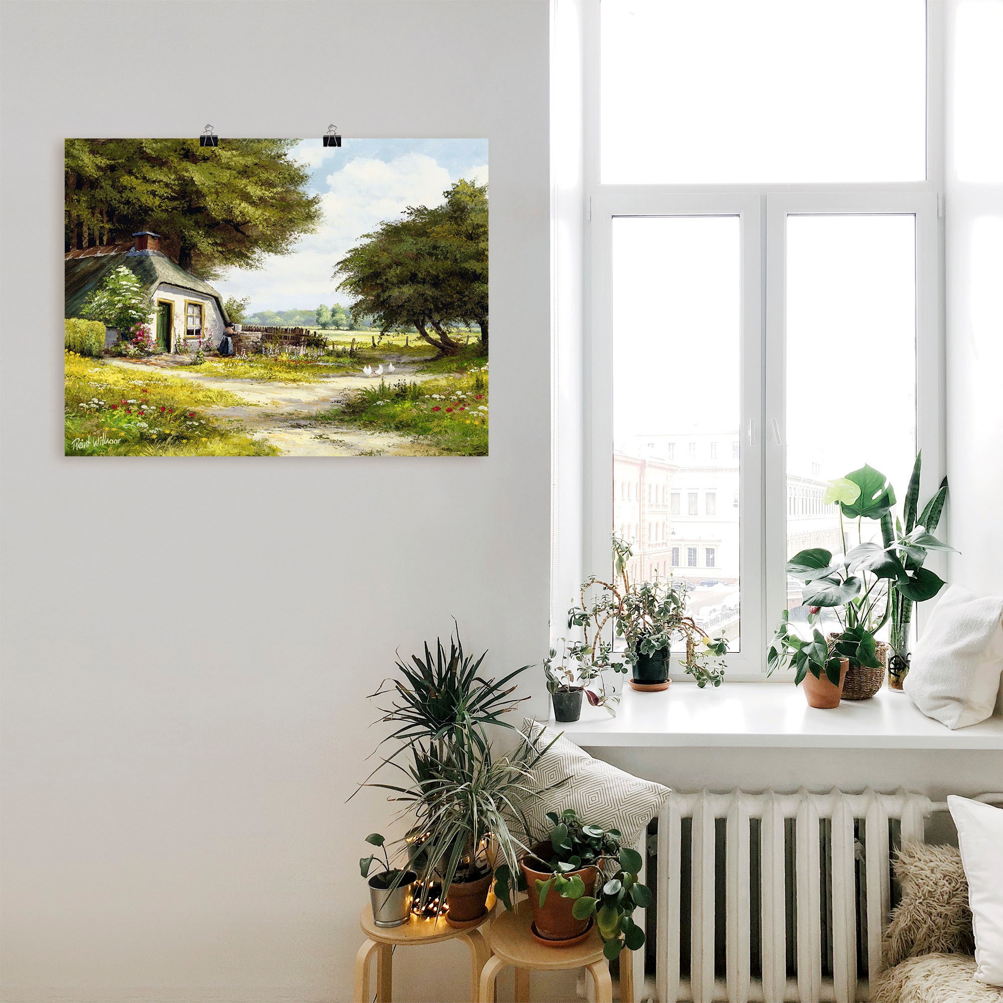 Artland Wandbild "Bauernhaus", Garten, (1 St.), als Leinwandbild, Poster in günstig online kaufen