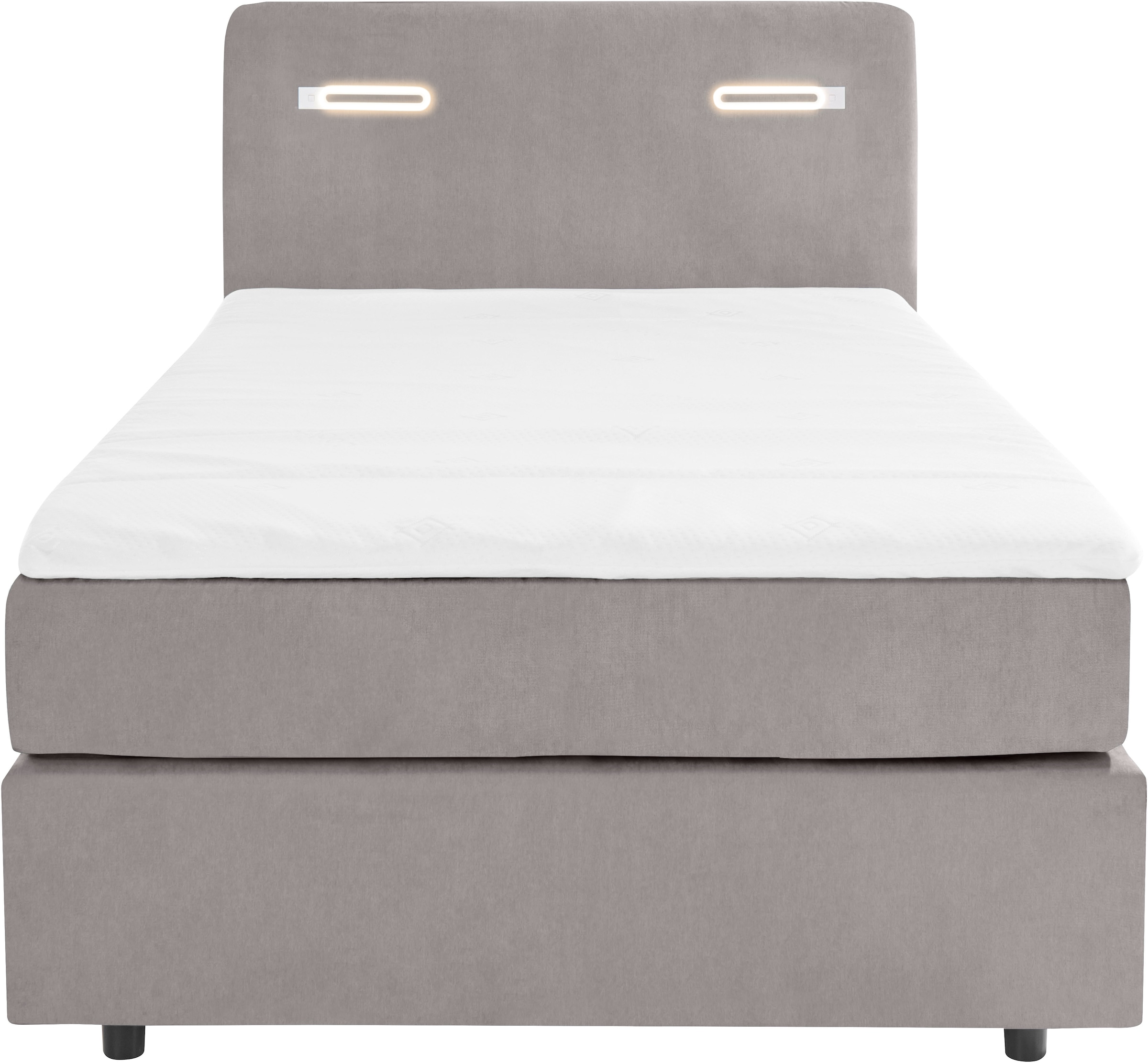 INOSIGN Boxbett »Luan«, Schubkästen, LED-Beleuchtung und Topper, in Breite 120 cm und 180 cm