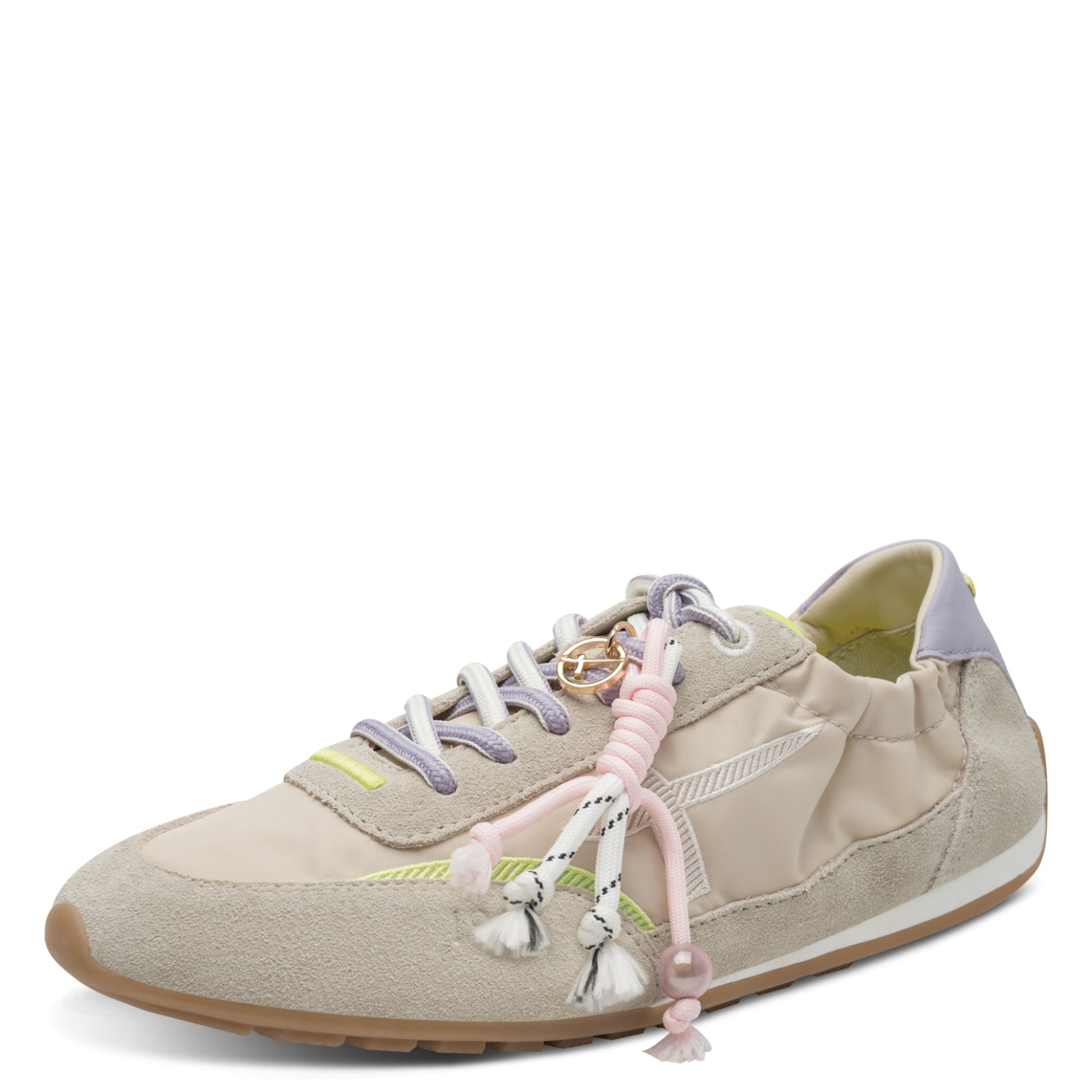 Tamaris Sneaker Freizeitschuh, Halbschuh, Schnürer mit Zierperle und Anhänger