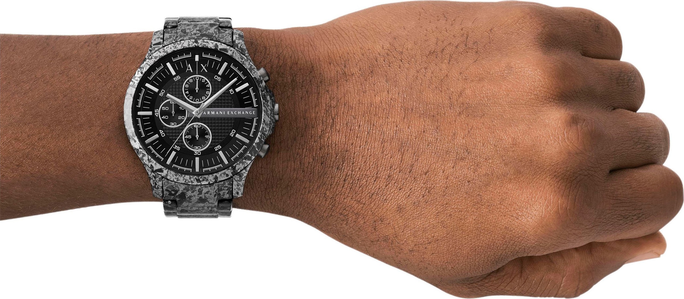 ARMANI EXCHANGE Chronograph, Armbanduhr, Herrenuhr, Edelstahlarmband, analog, Stoppfunktion
