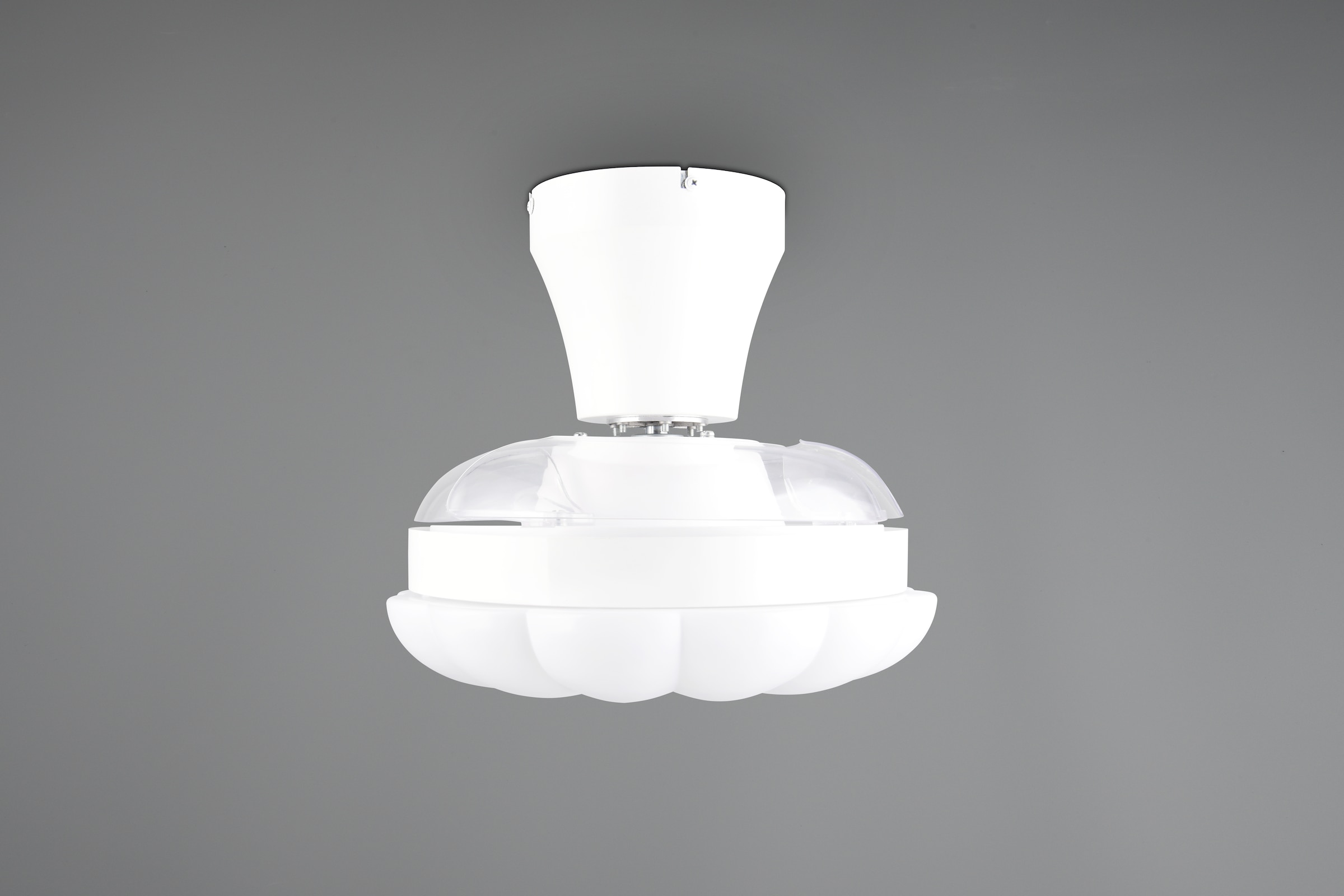 REALITY Leuchten LED Deckenleuchte »BORAS mit Ventilator, Deckenventilator mit ausklappbaren Flügeln 30W« LED-Board 1 Stk. Farbwechsler | warmweiß - kaltweiß Ø 34 - 60 cm (aufgeklappt), 6 Stufen, LED 24W CCT dimmbar Timer Fernb.
