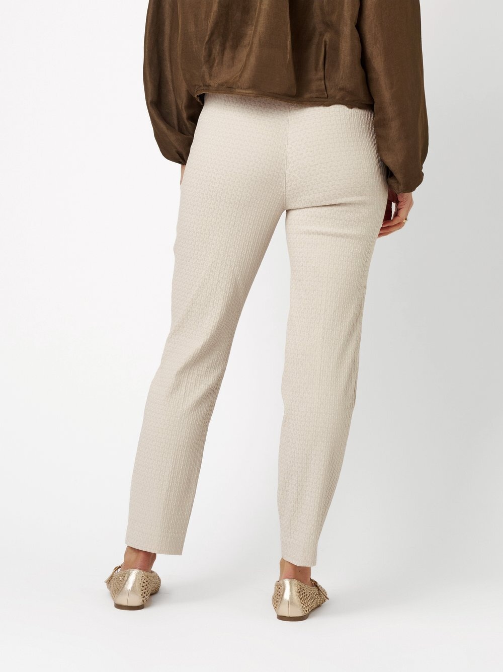 Relaxed Stretch-Hose »Alice Slim 7/8«  aus strukturiertem Jacquard