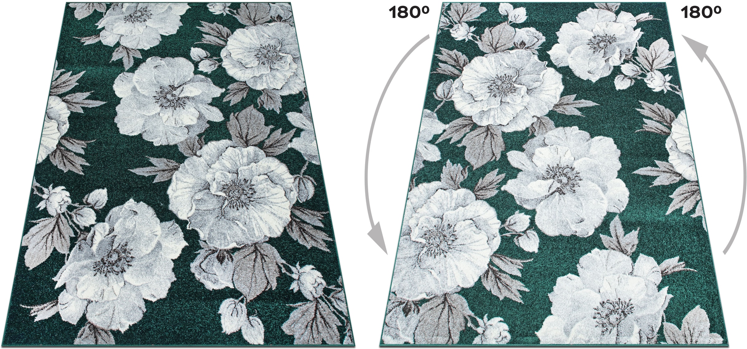 OTTO home Teppich »Florent, Blumen Design, Vintage« rechteckig 9 mm Höhe Floral, detailreiche Blüten, Botanical, elegant, Wohnzimmer