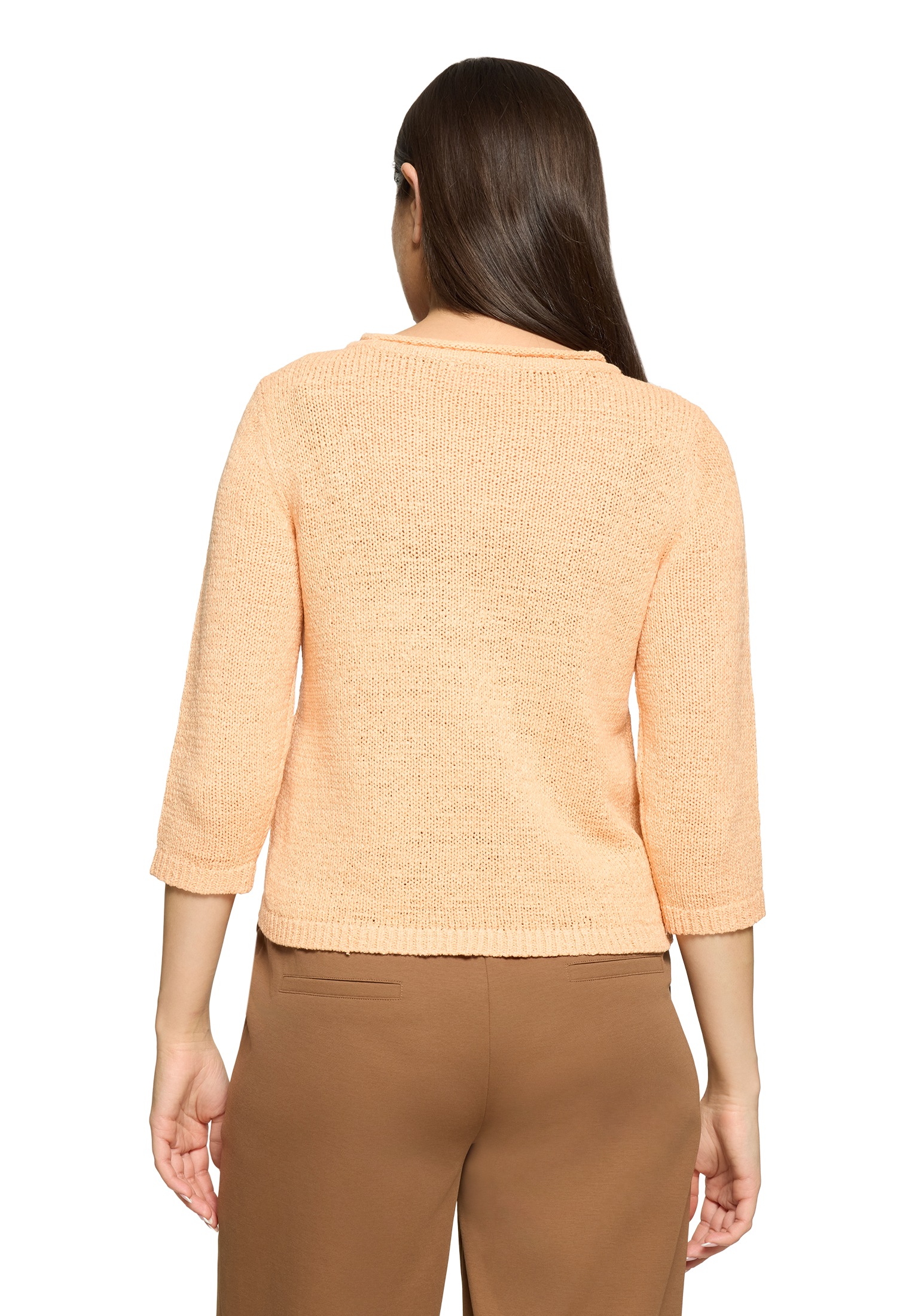 Strickpullover BETTY BARCLAY "Damen mit 3/4 Arm", Damen, Gr. 40, peach, Strick, Obermaterial: 65% Polyacryl, 35% Polyamid, Basic, gerade normal, Rundhals, Pullover Strickpullover 3