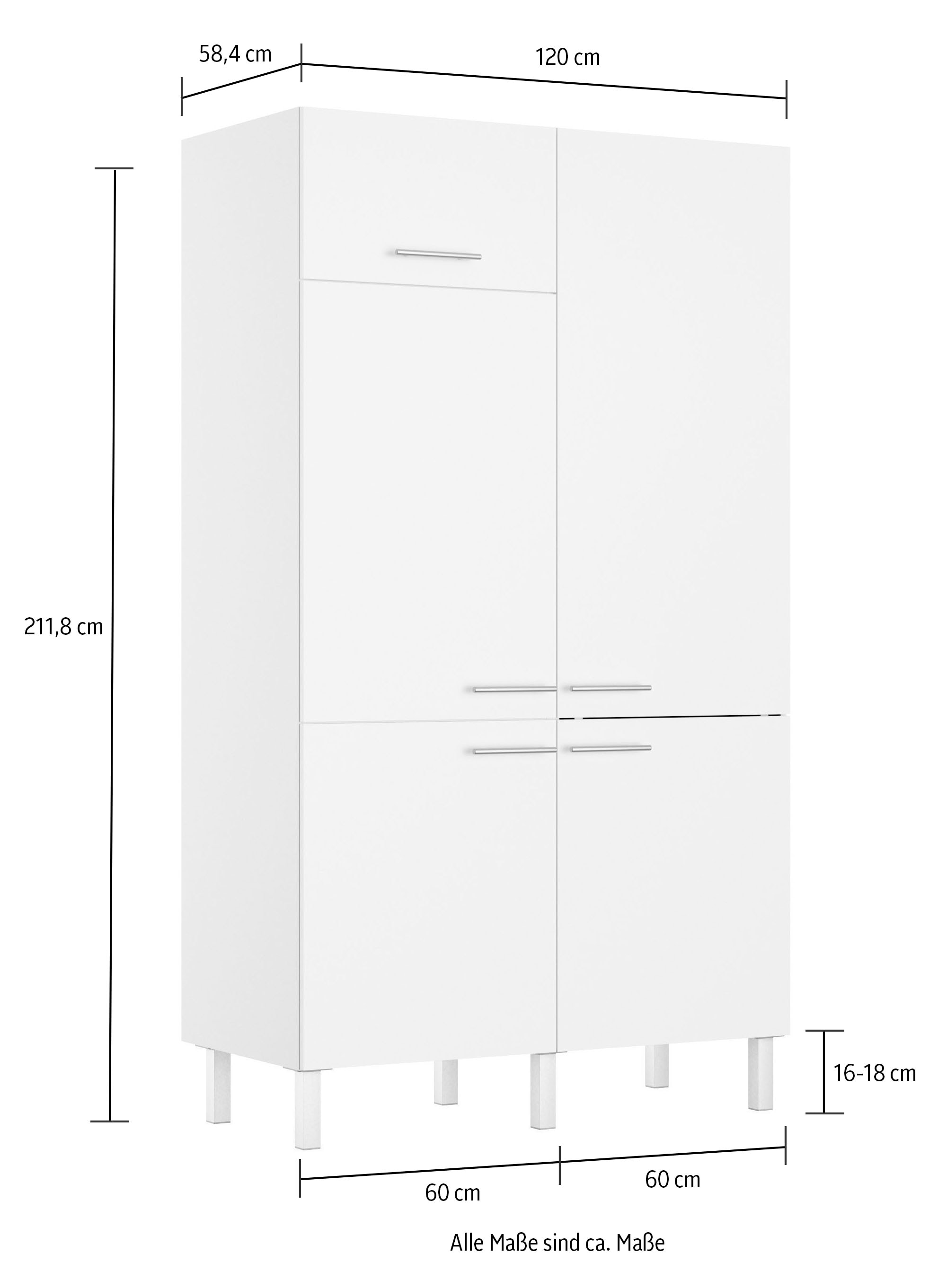 OPTIFIT Pantryküche »Lilly«, Breite 120 cm, wahlweise mit E-Gerät