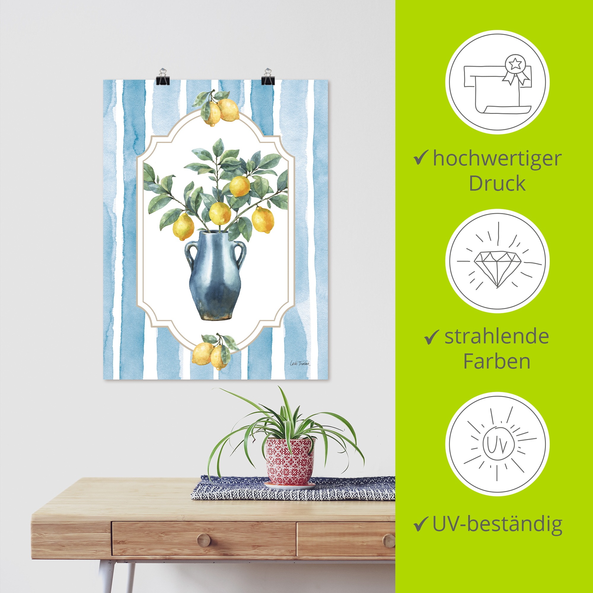 Artland Wandbild »Le Citron I« Arrangements 1 Stk. tlg. als Alubild, Leinwandbild, Poster, Wandaufkleber in verschied. Größen