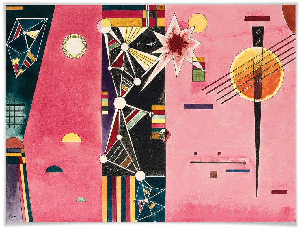 Rot«, Rosa Wandbild, »Kandinsky Wall-Art Bild, Poster (1 Black BAUR Kunst Friday | Poster, St.), Wandposter Abstrakt, abstrakte