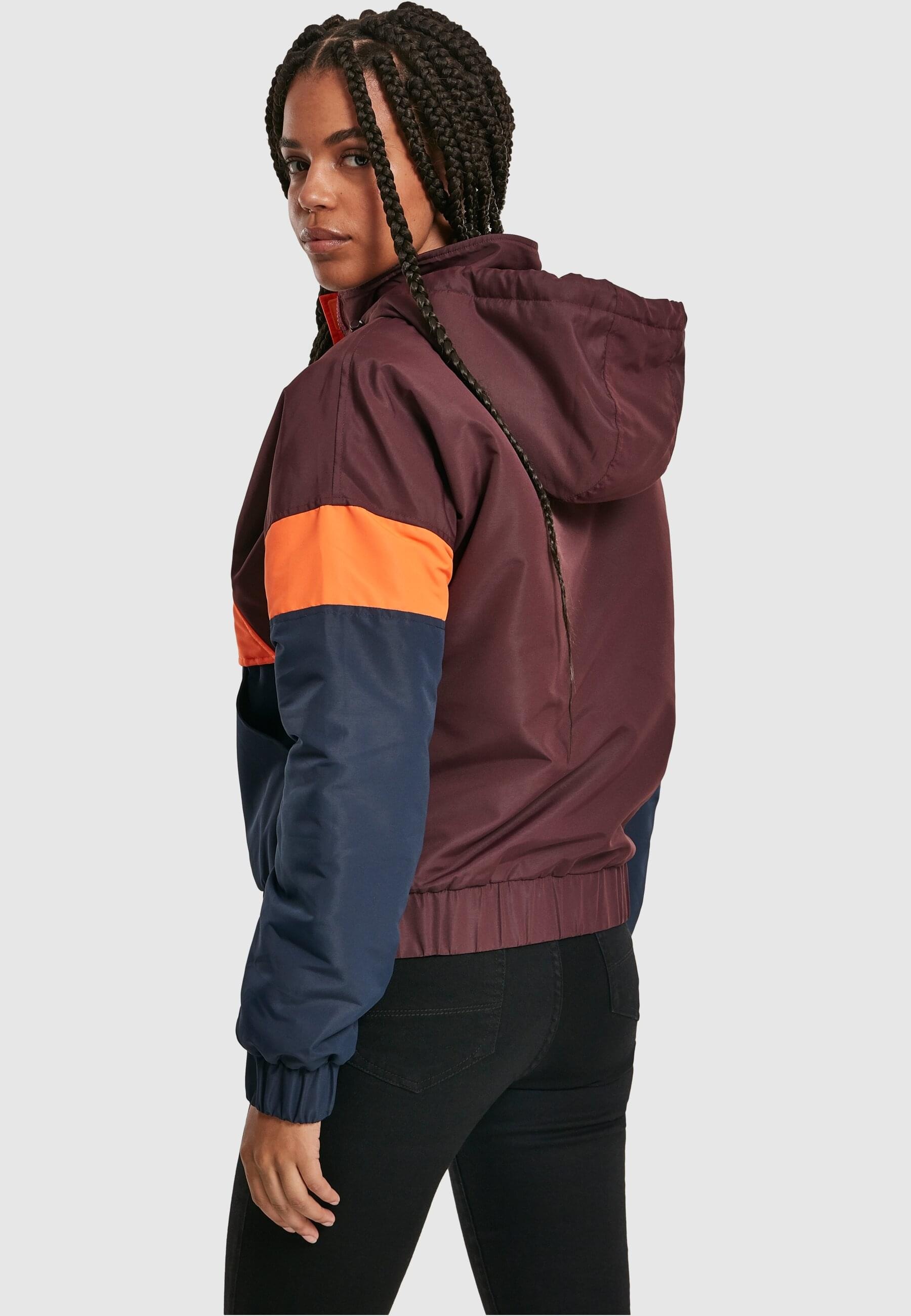 URBAN CLASSICS Allwetterjacke »Urban Classics Damen Ladies 3-Tone Neon Mix Pull Over Jacket« 1 Stk. tlg. mit Kapuze