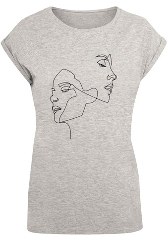 MisterTee T-Shirt »MisterTee Damen Ladies One Line Extended Shoulder Tee«, (1 tlg.)