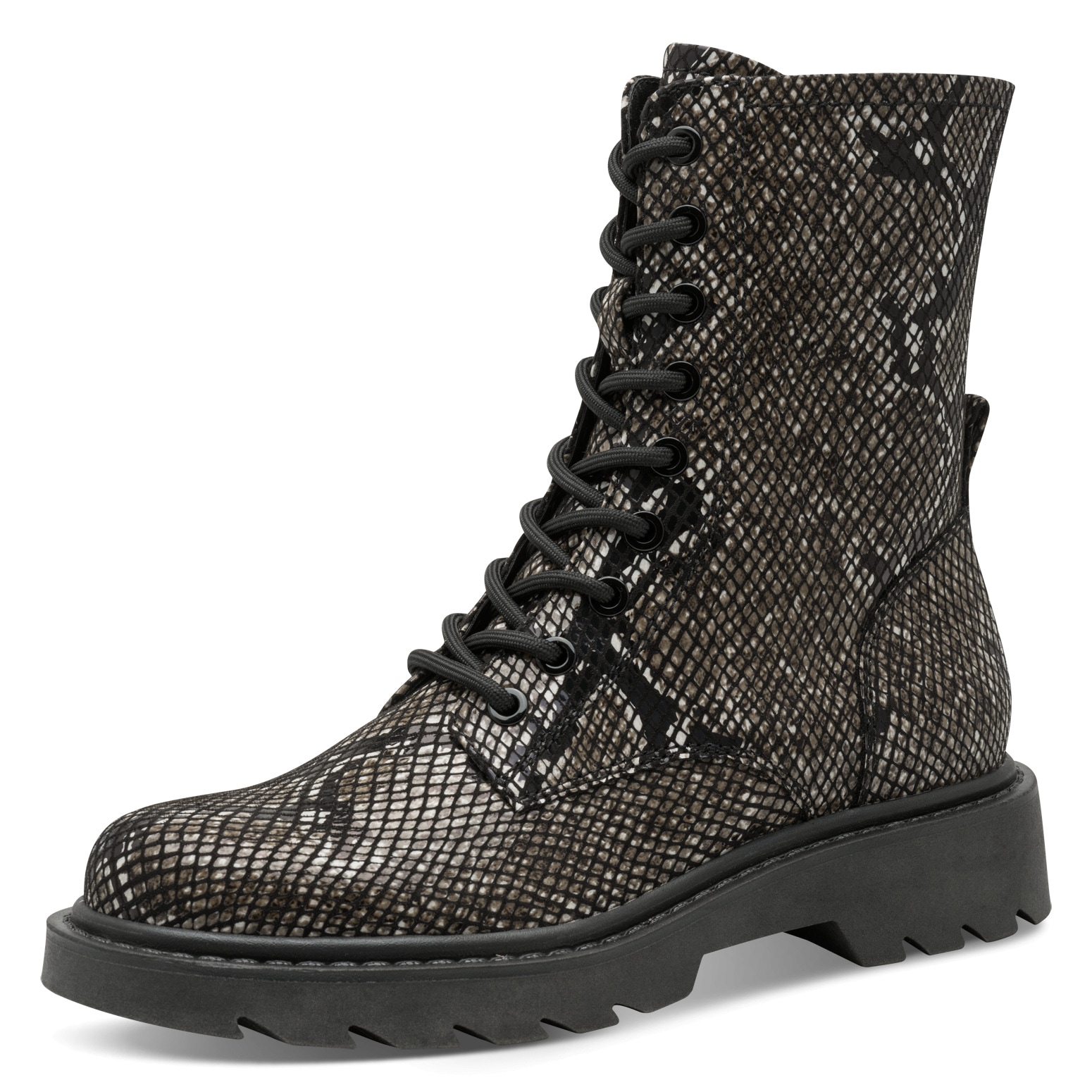 Tamaris Schnürstiefelette, Blockabsatz, Schnürboots im trendigen Snake-Look günstig online kaufen