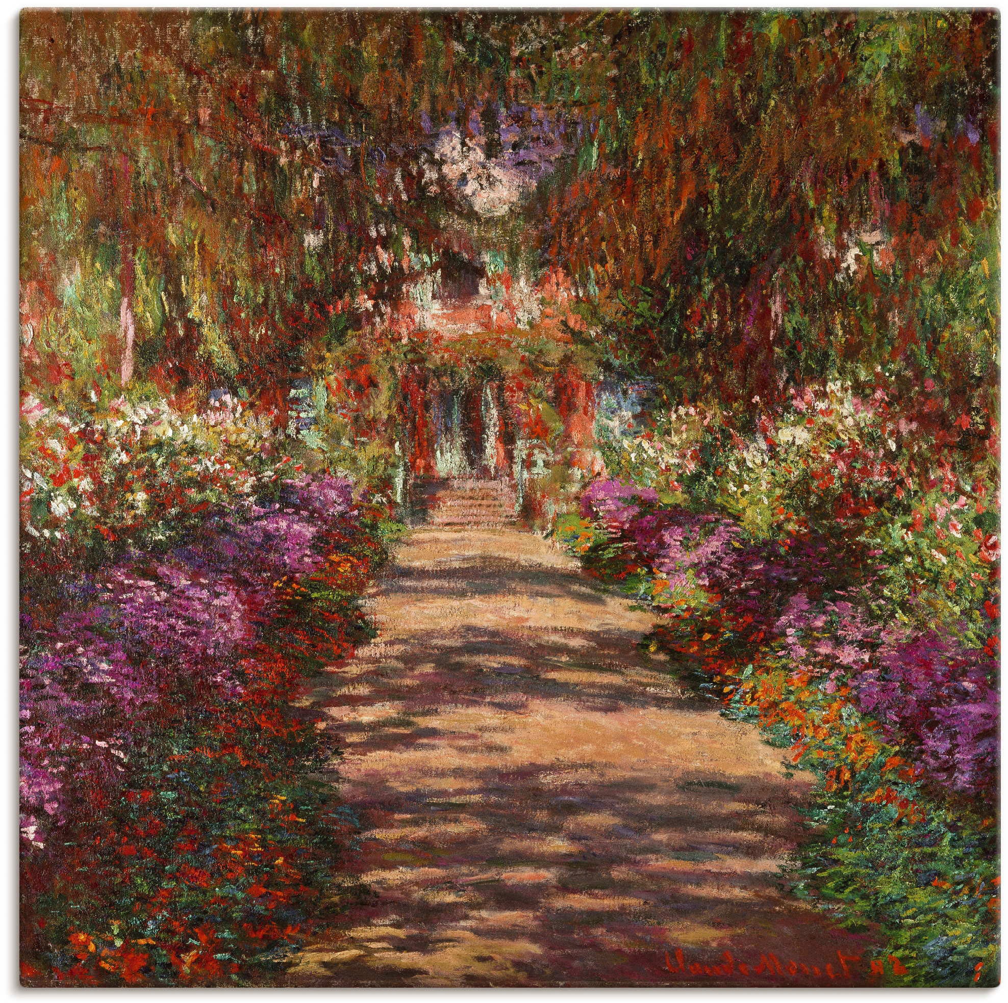 Artland Wandbild »Weg in Monets Garten in Giverny. 1902«, Garten, (1 St.), als Alubild, Outdoorbild, Leinwandbild, Poster, Wandaufkleber