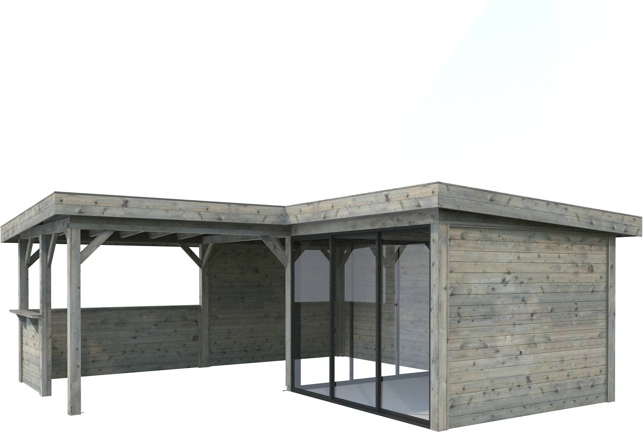 Palmako Gartenhaus »Lenna 24,9 m², Set 409 Slide«