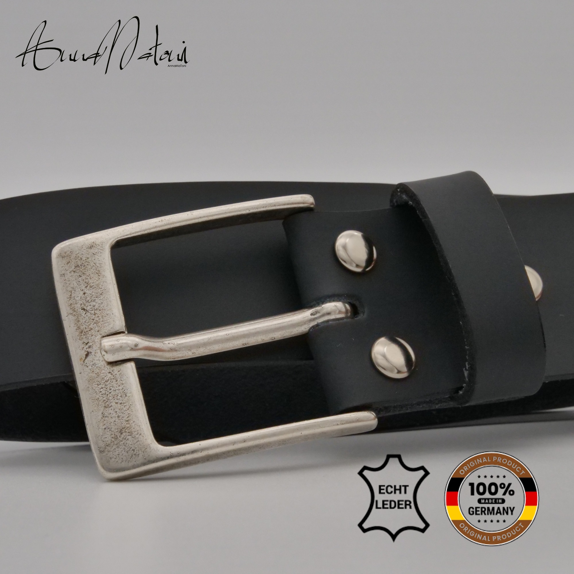 Thumbnail - AnnaMatoni Ledergürtel "AnnaMatoni Herren Ledergürtel Made in Germany 4cm echt Leder"