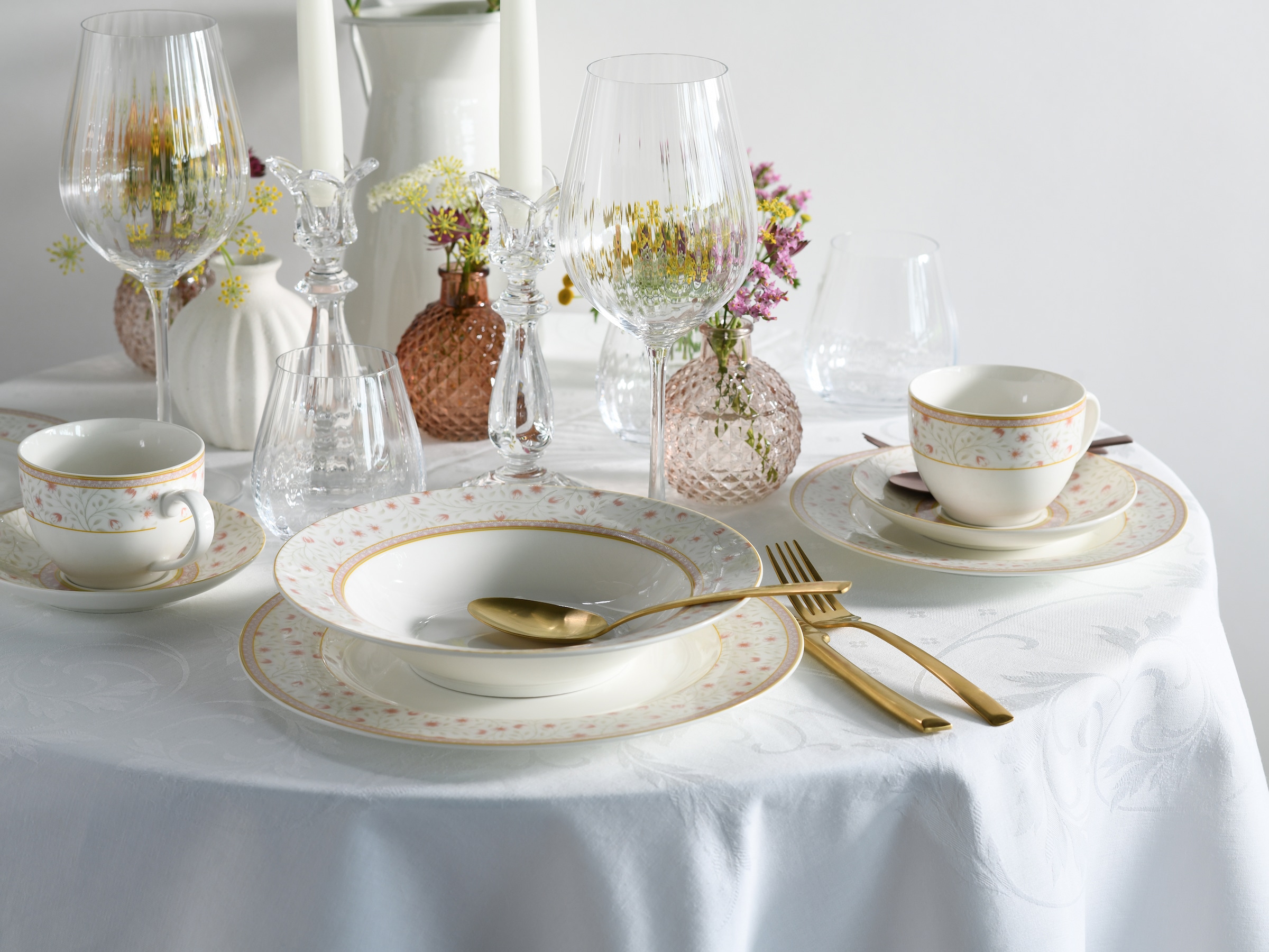 CreaTable Kombiservice »Emilia-Romagna, Kombi-Service 30-tlg«, (Set, 30 tlg.), Blumendekor