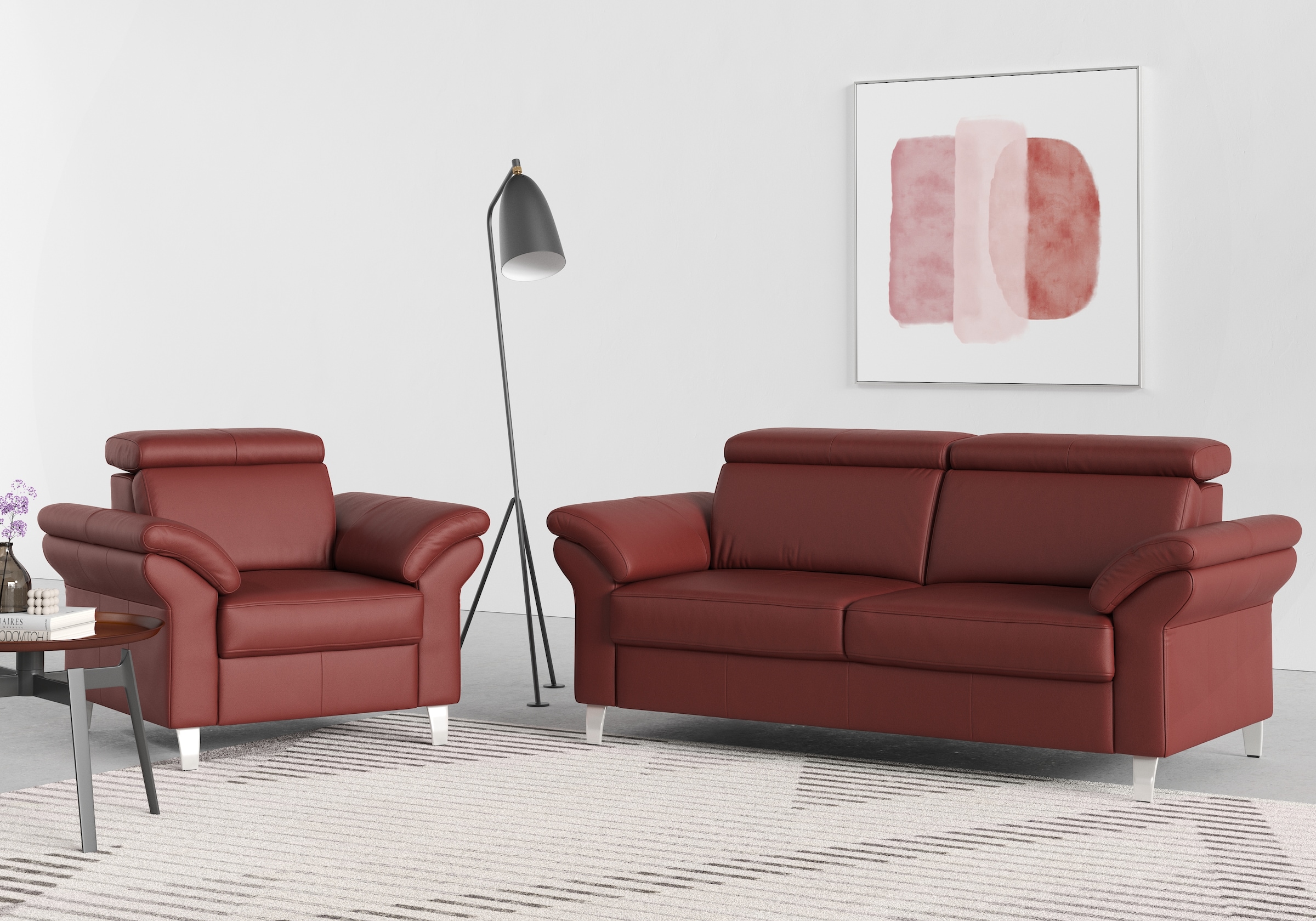 sit&more 2,5-Sitzer "Arngast" inklusive Federkern und Kopfteilverstellung