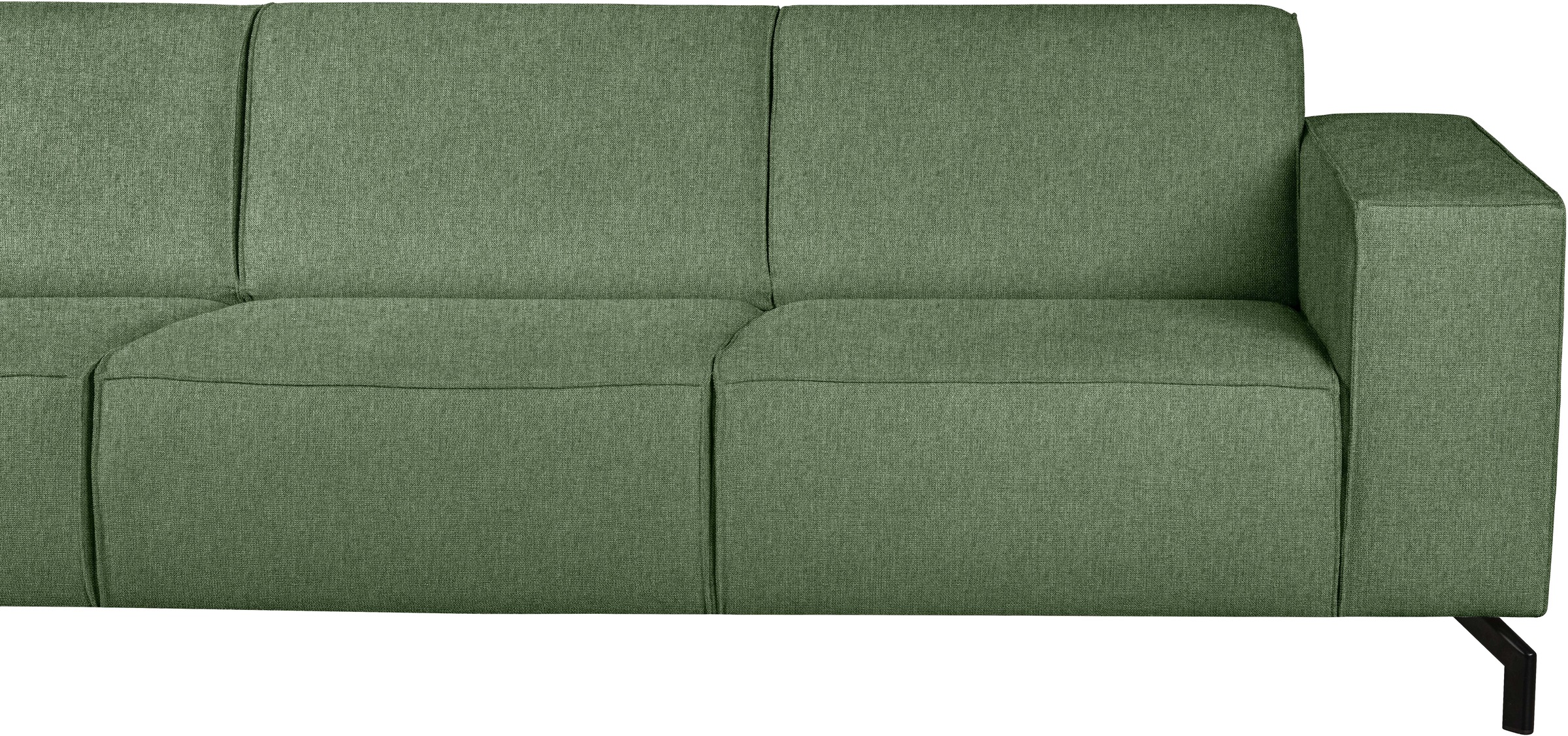 Home affaire 3-Sitzer »Lorcan 257 cm, weiches Sitzgefühl« mit schwarzen Metallfüßen, Lederoptik und in weichem Strukturstoff