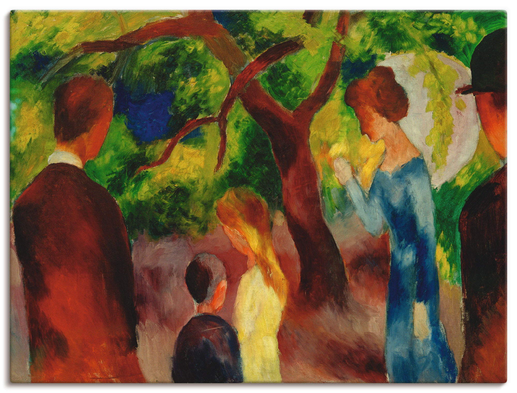 Artland Leinwandbild "Große Promenade: Leute im Garten" Gruppen & Familien 1 Stk. tlg. auf Holzrahmen gespannt