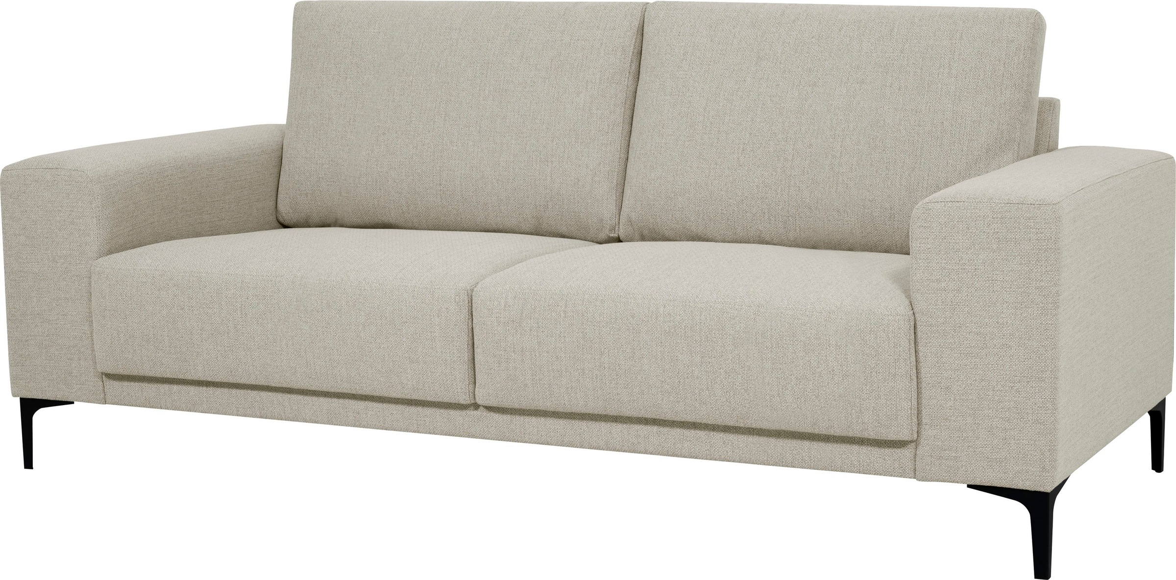 Places of Style 2-Sitzer »Xander«, Breite 164 cm, Webstoff, Soft-Touch Chenille, schwarze Metallfüße