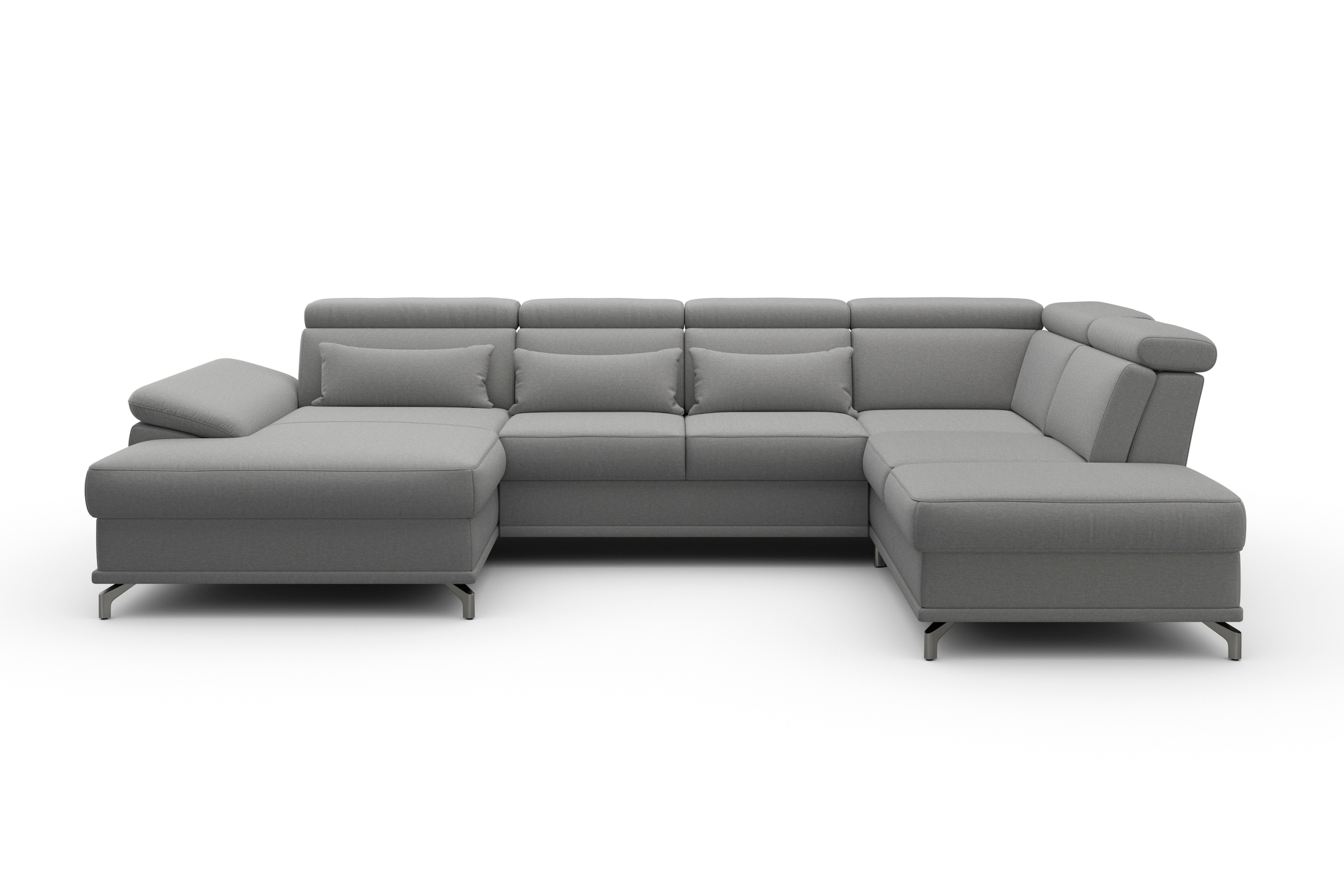 sit&more Wohnlandschaft "Cabrio U-Form, B: 359 cm, mit Sitztiefen-, Arm- & Kopfteilverstellung" 3 Nierenkissen, Federkern, mit Schlaffunktion und Stauraum
