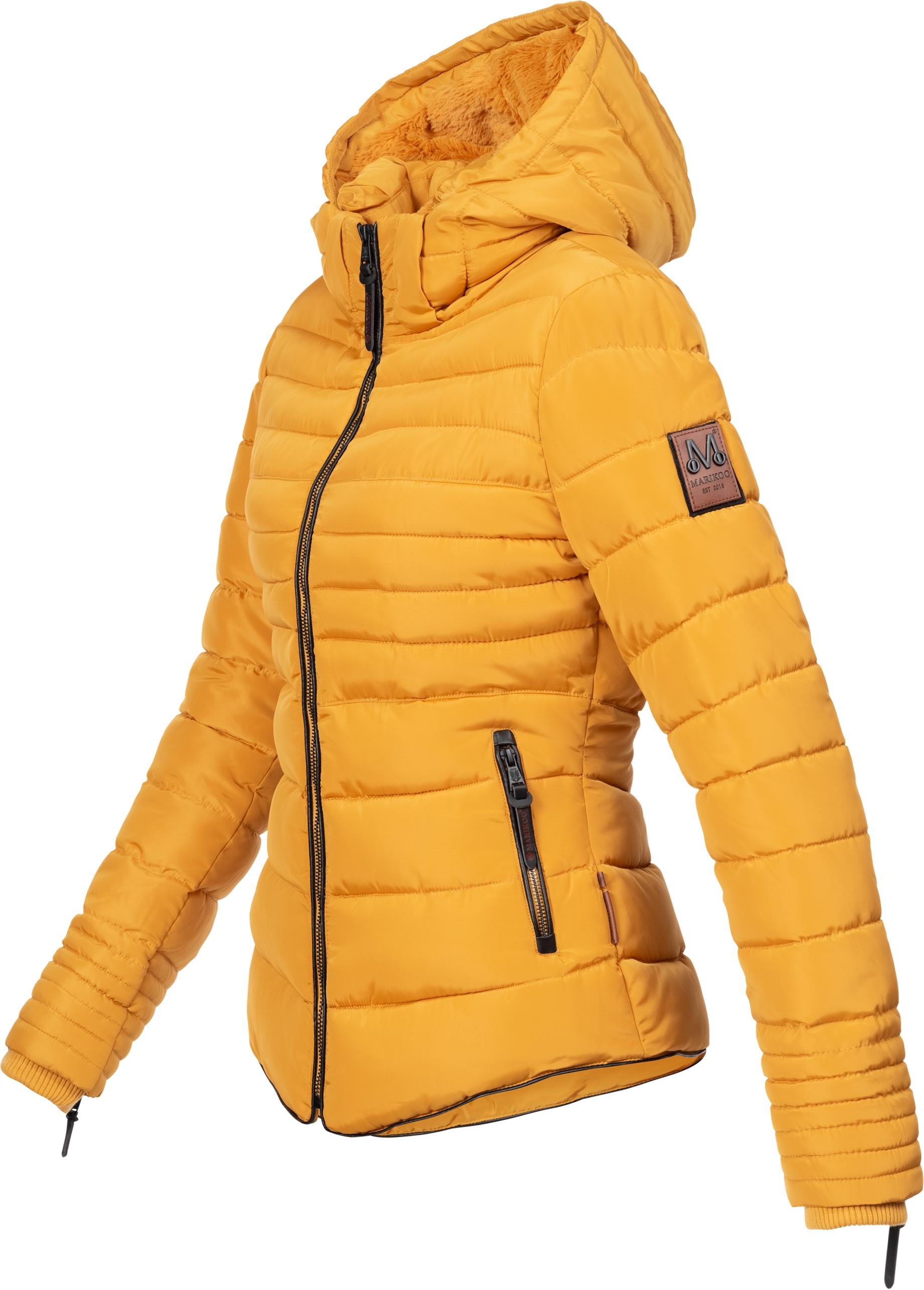 Marikoo Winterjacke »Amber«, mit Kapuze, stylische Steppjacke mit Teddyfutter