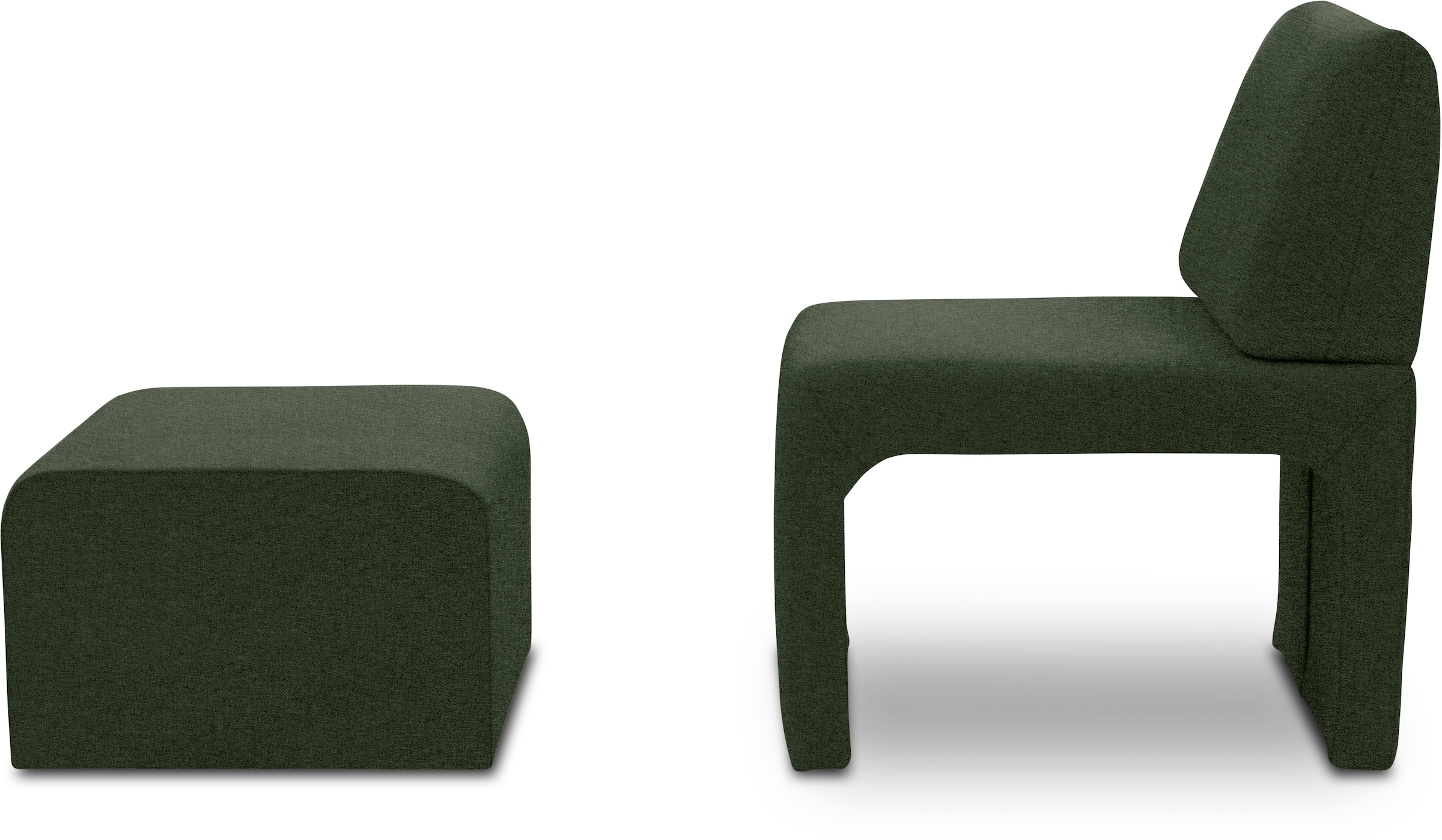 DOMO collection Sessel »mit Hocker 700017 ideal für kleine Räume, platzsparend, bequem«, Hocker unter dem Sessel verstaubar, lieferbar in nur 2 Wochen