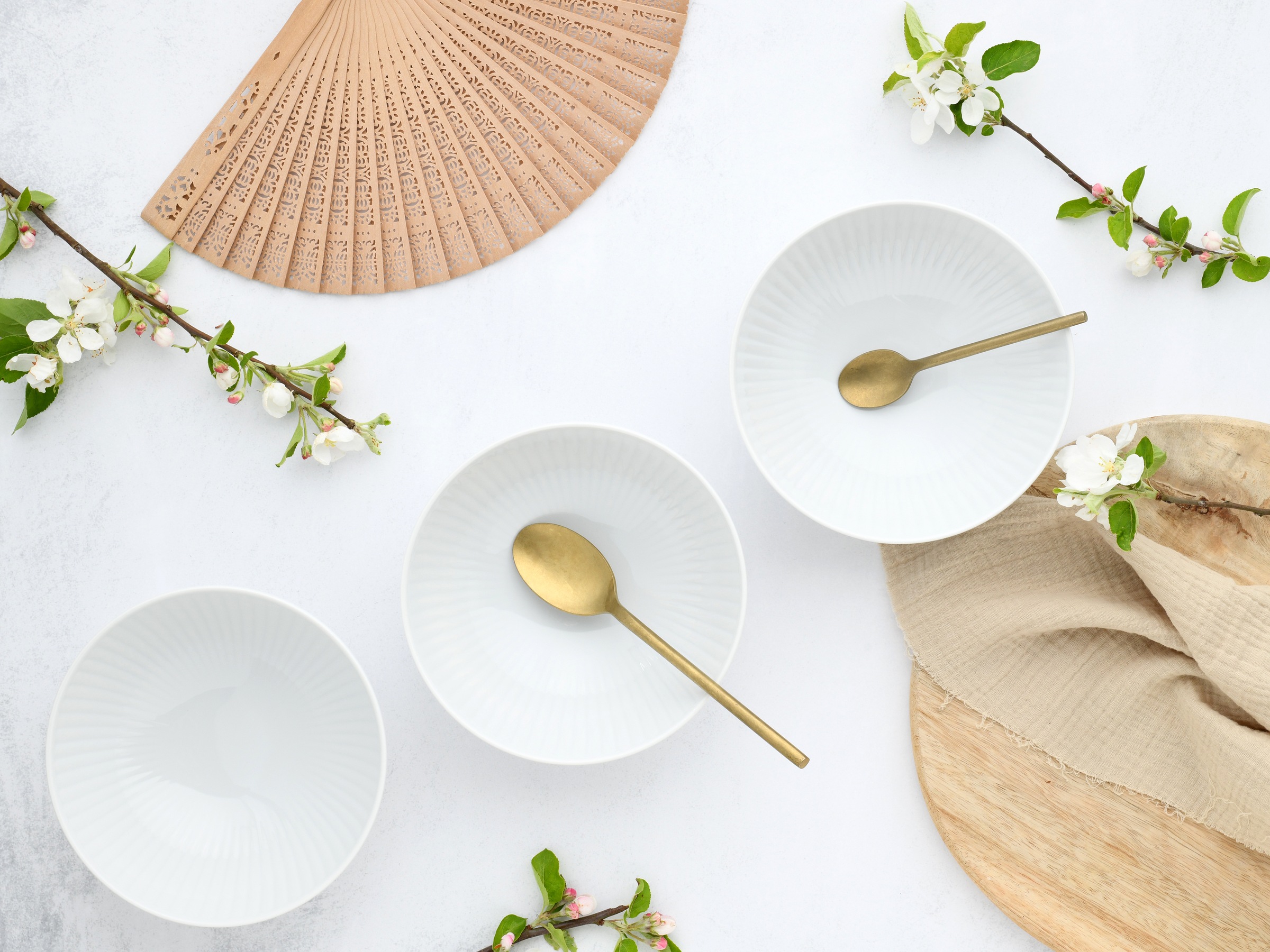 CreaTable Müslischale »Valencia, Mehrzweckschale 6-tlg«, 6 tlg., aus Porzellan, Elegant, Boho Chic