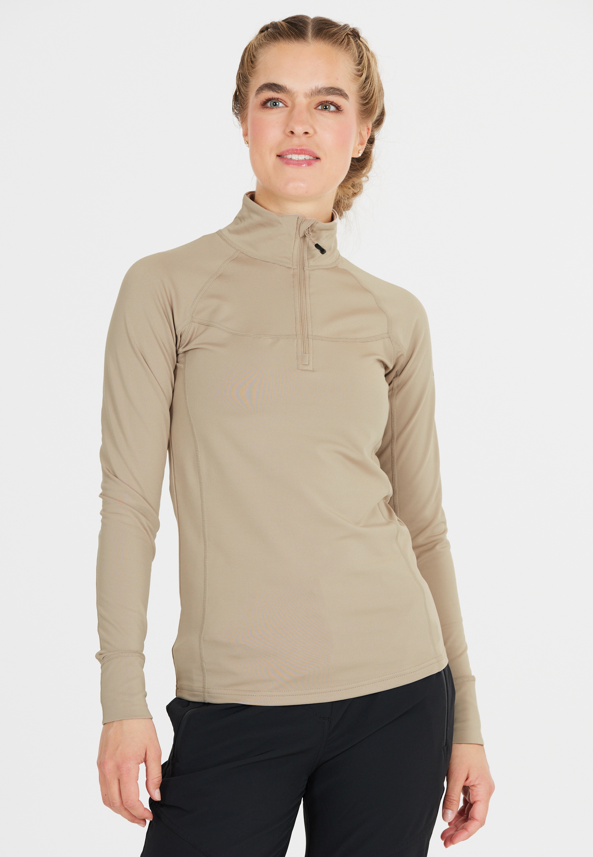 WHISTLER Langarmshirt "Blume" 1 Stk. tlg. mit Reißverschluss und Stehkragen günstig online kaufen
