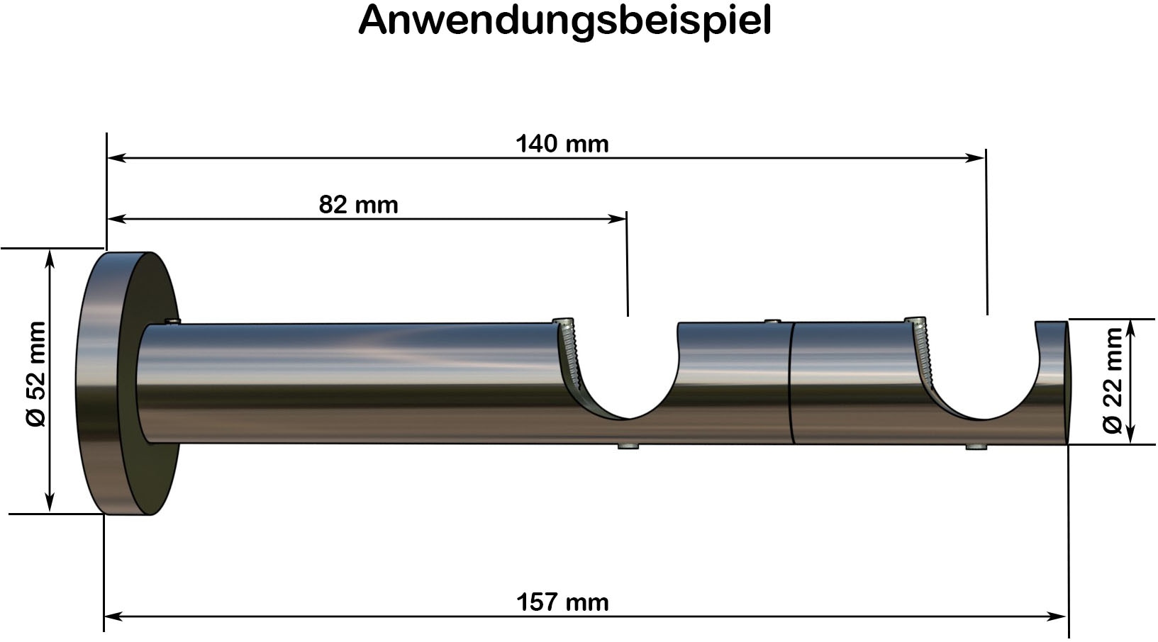 indeko Kombiträger, (1 St.), Ø 20 mm für Vorhangstangen und Innenlaufsysteme