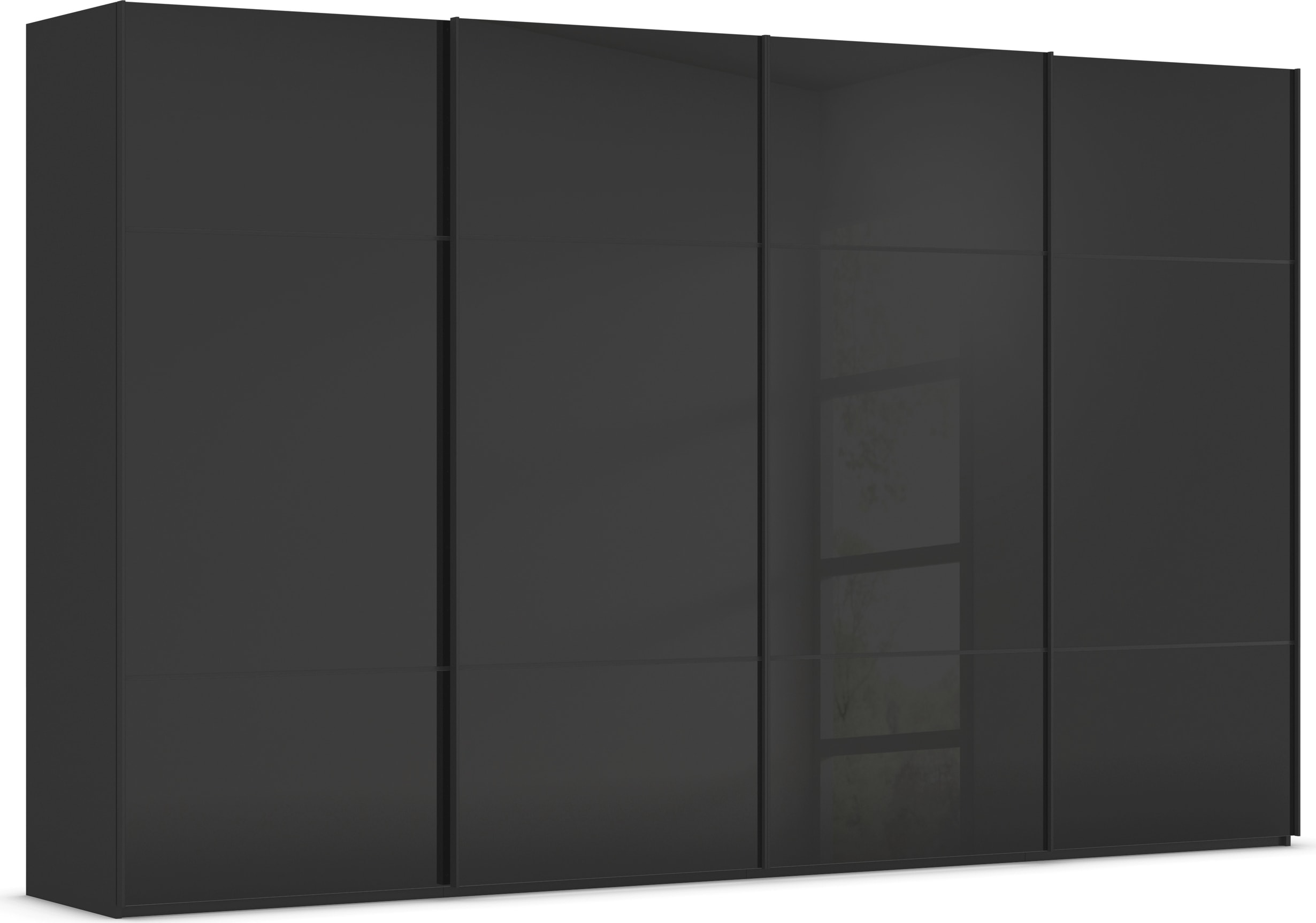 rauch "Kleiderschrank Schrank Garderobe Schlafzimmerschrank SCALE-TRIO" edle dreigeteilte Front mit 2 Zierleisten Glasfront MADE IN GERMANY