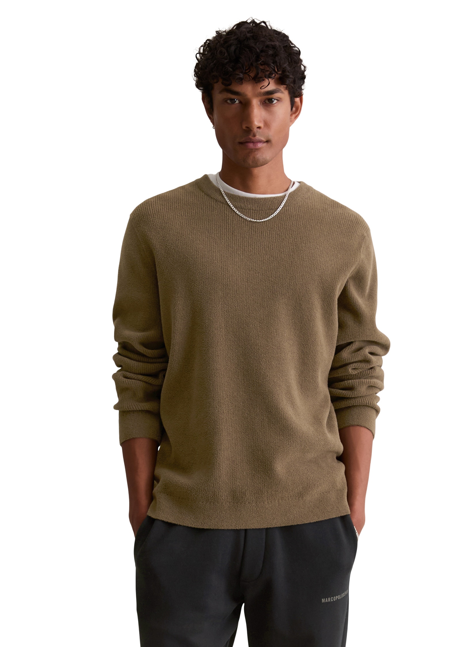 Marc OPolo DENIM Rundhalspullover "aus weichem Bio-Baumwoll-Chenille" günstig online kaufen