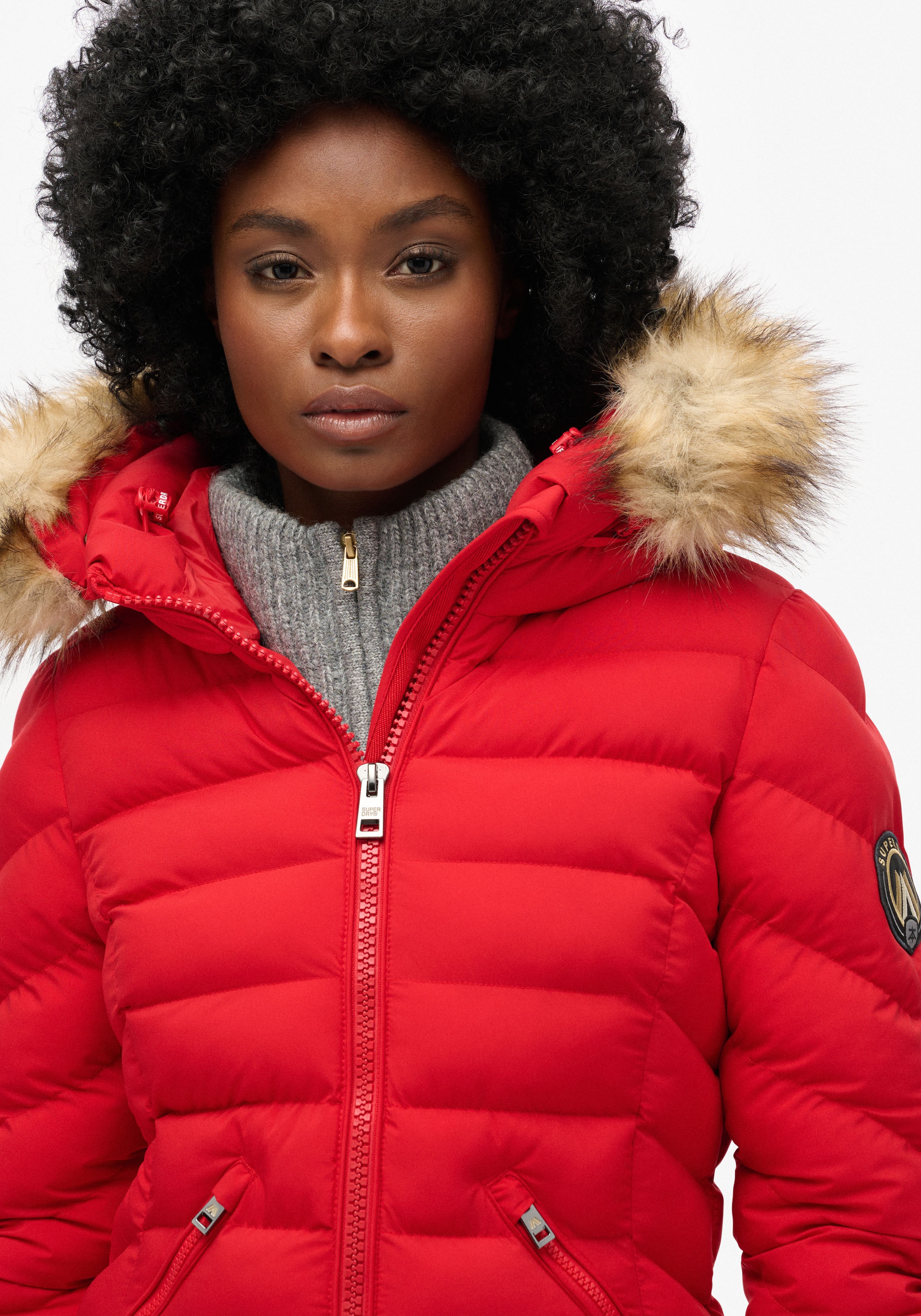 Superdry Steppjacke "FUJI FAUX FUR HOOD MID LENGTH", mit Kapuze günstig online kaufen