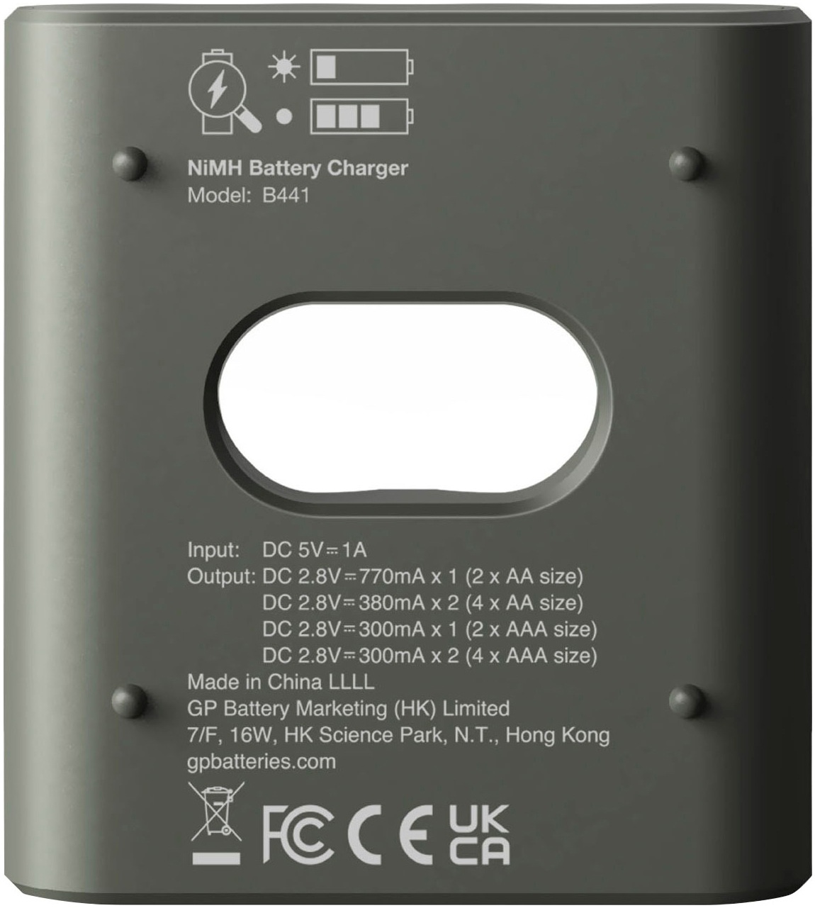 GP Batteries Batterie-Ladegerät »Free Charger B441U + 4x 850mAh AAA«