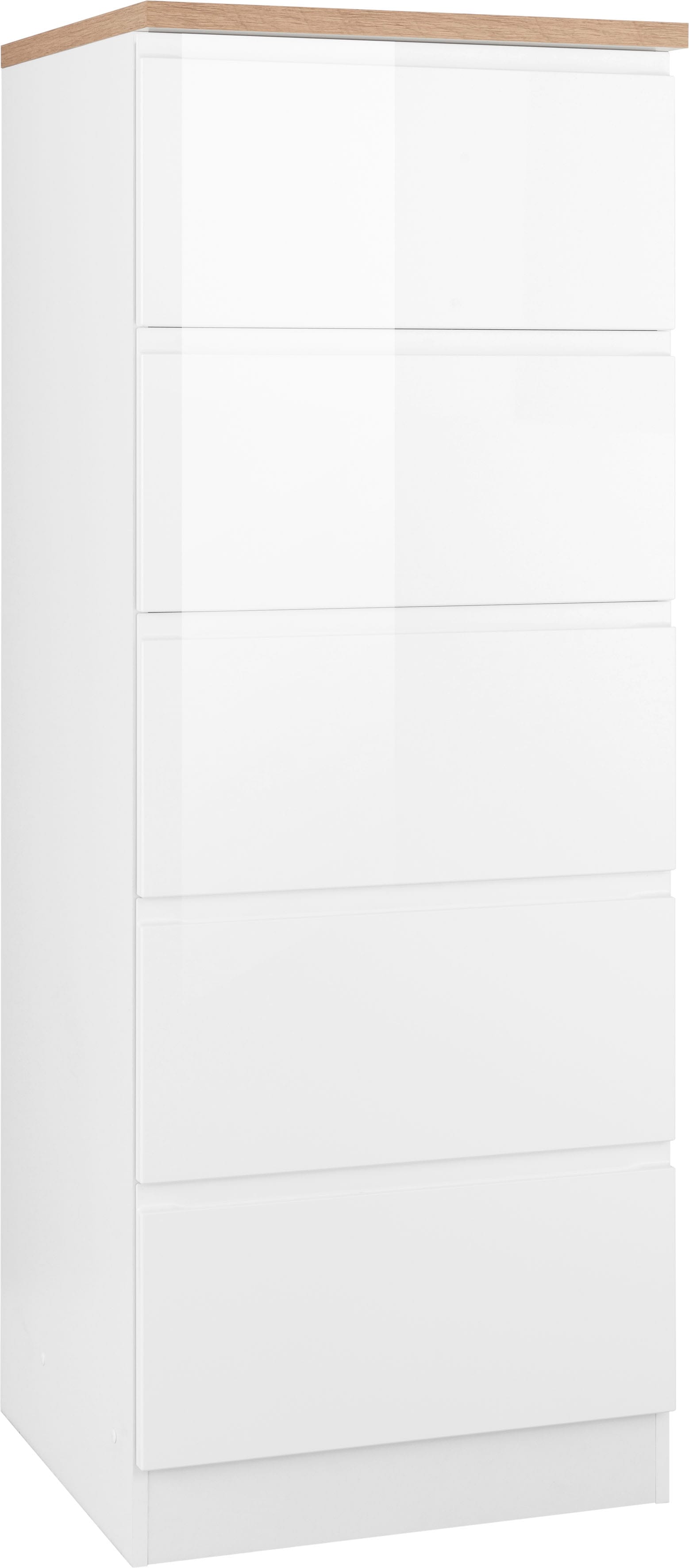KOCHSTATION Vorratsschrank "KS-Virginia,neu in verbesserter Ausführung" Stauraum, Softclose, mit CPL-Arbeitsplatte, Breite 60 cm, 5 Auszüge, Soft-Close-Funktion