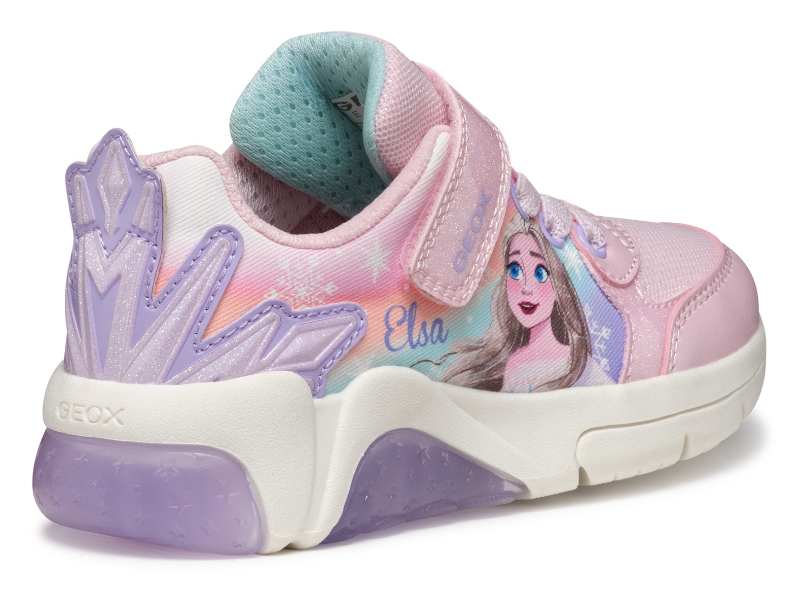 Geox Sneaker »J FADINLIGHT GIRL Blinkschuh«, Disney Schuh, Klettschuh, Frozen Sneaker mit Blinkfunktion